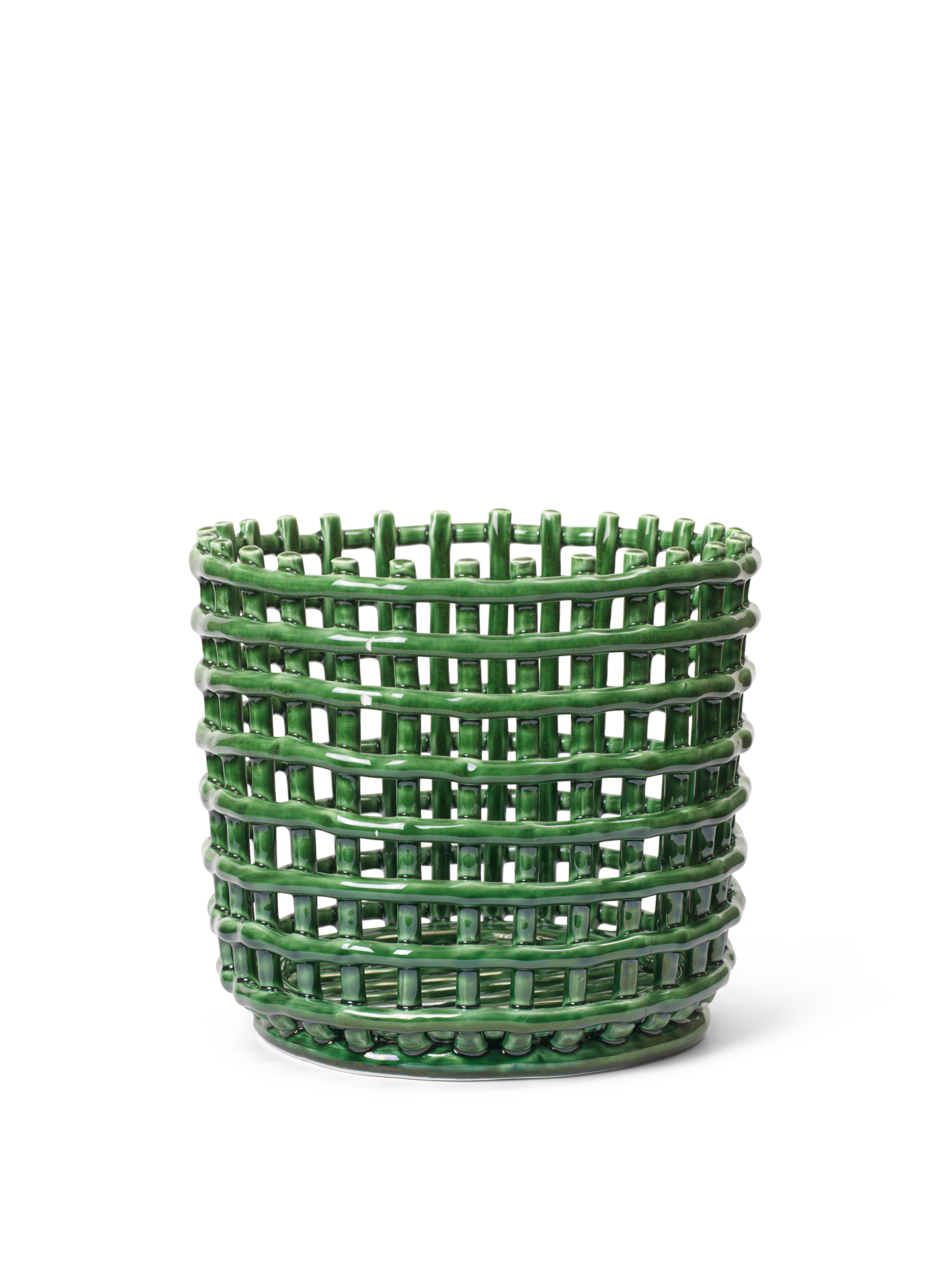 Ferm Living Ceramic Basket Large Emerald Green