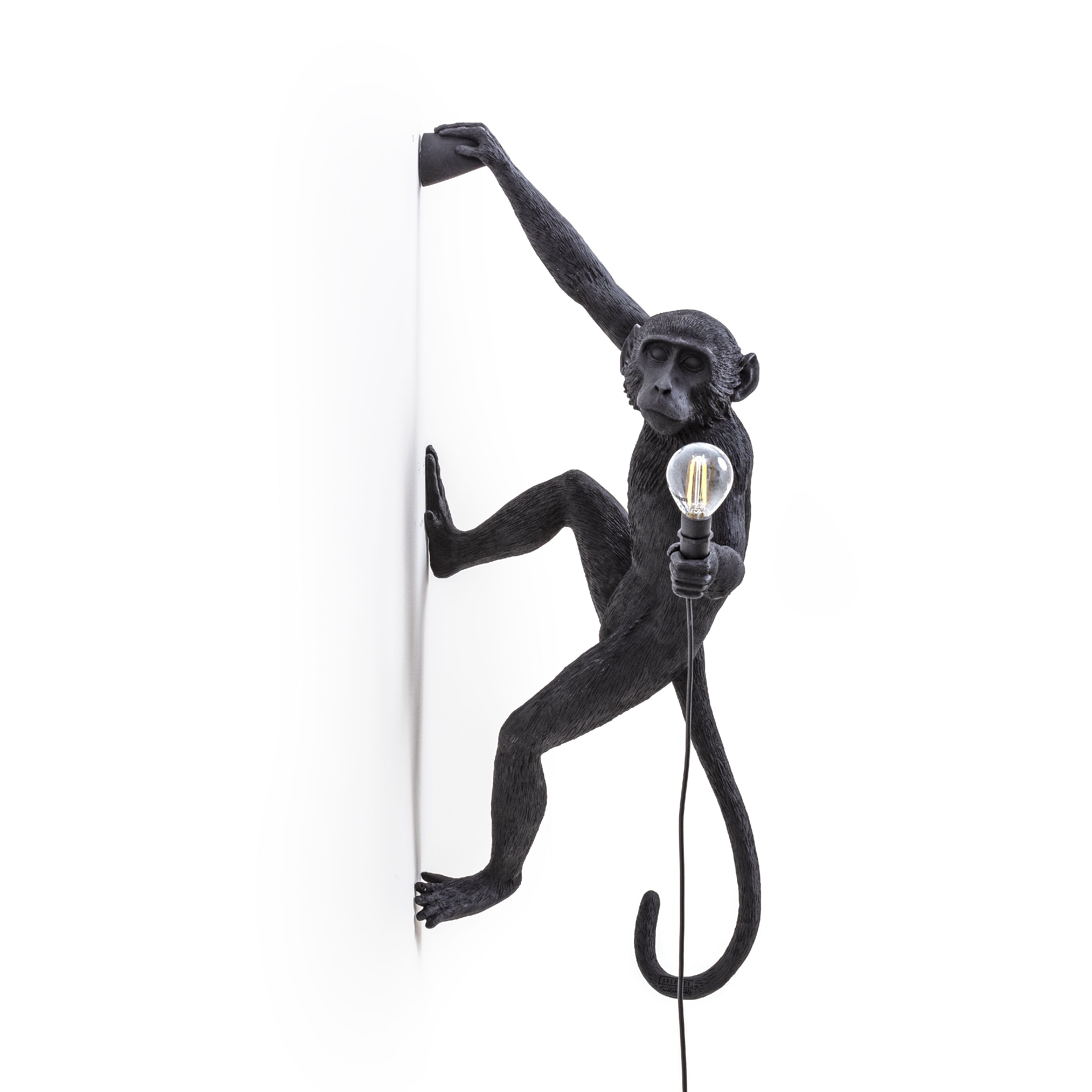 Seletti Monkey udendørs lampe sort, hængende højre hånd