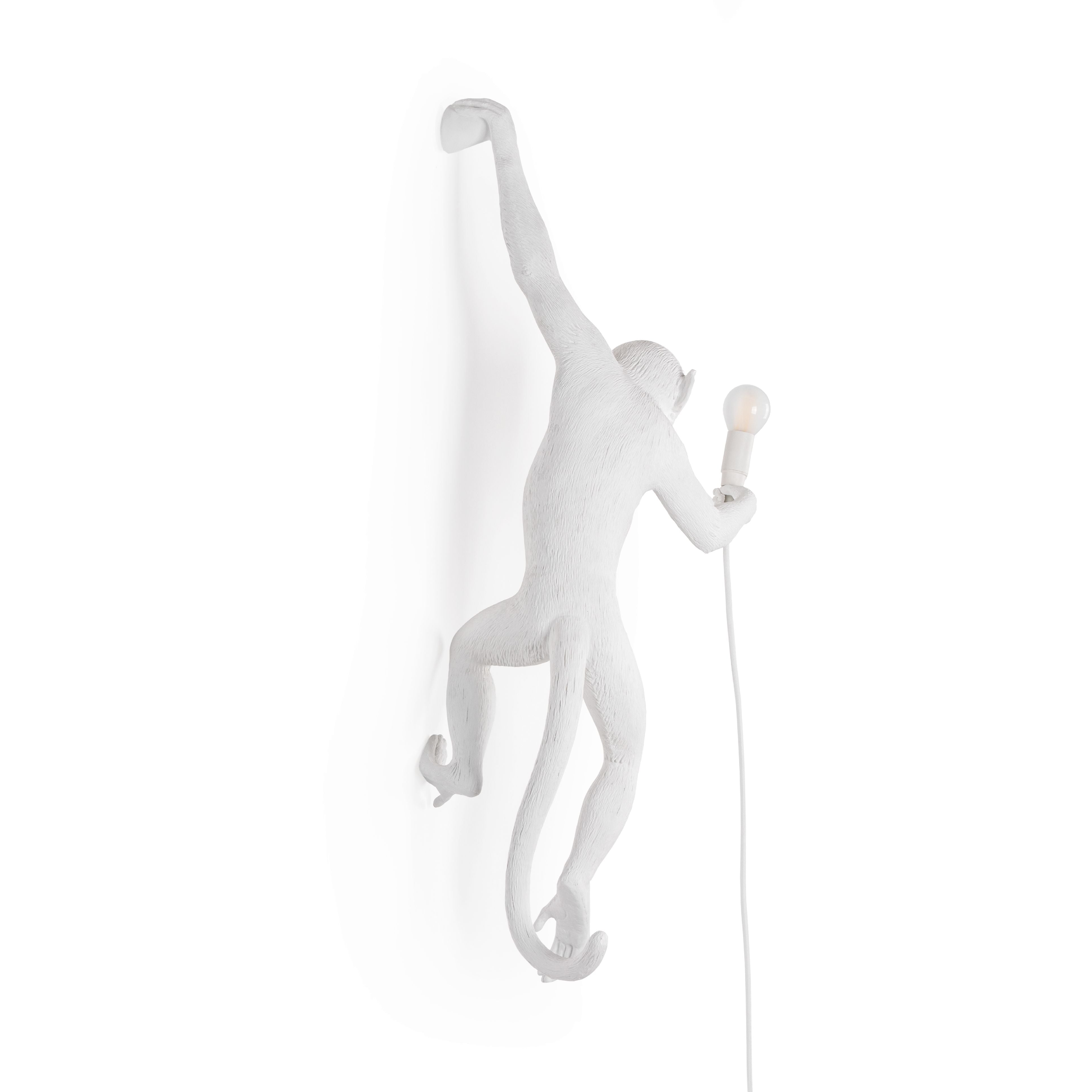 Seletti Monkey inomhuslampa vit, hängande vänster hand