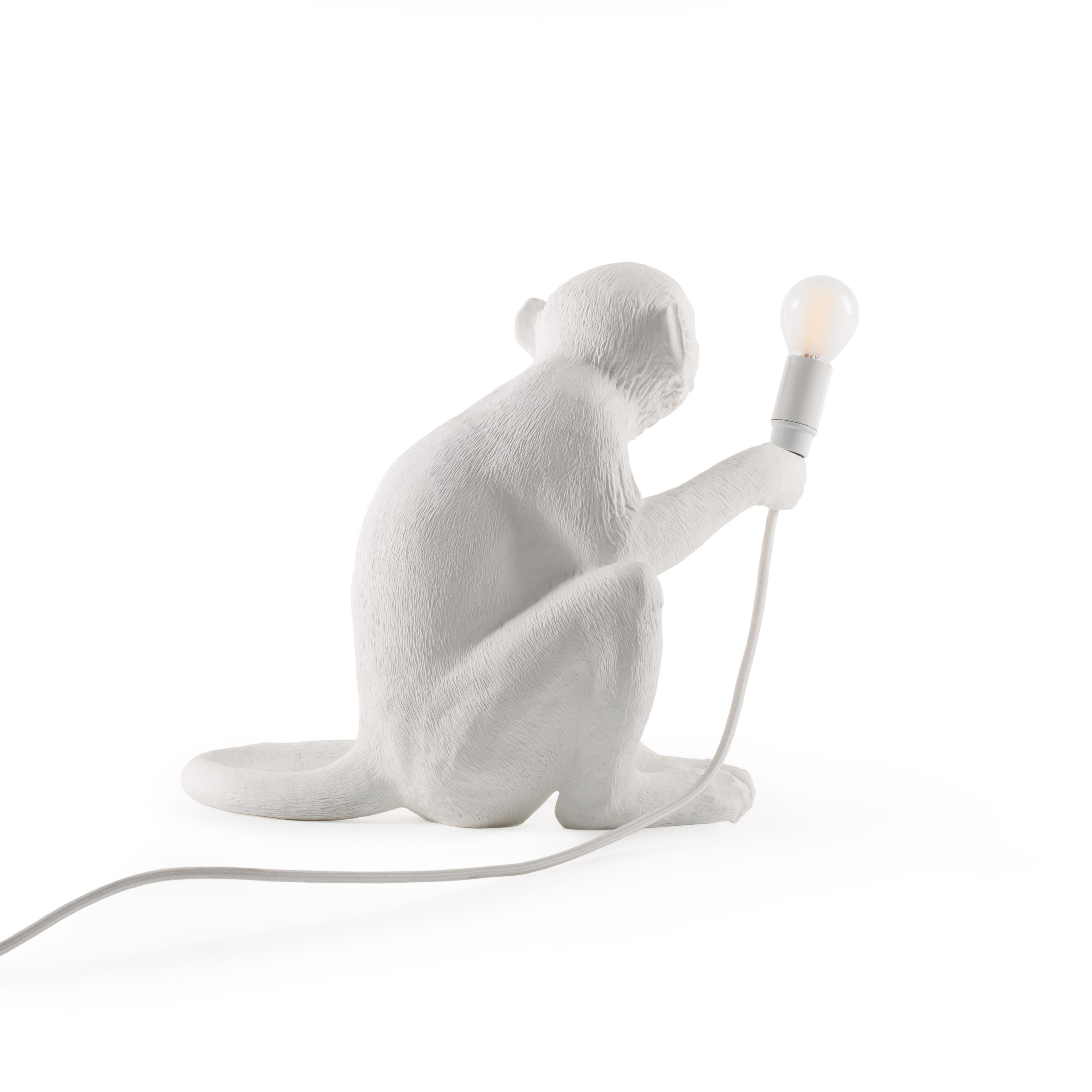 Seletti Monkey inomhuslampa vit, sitter