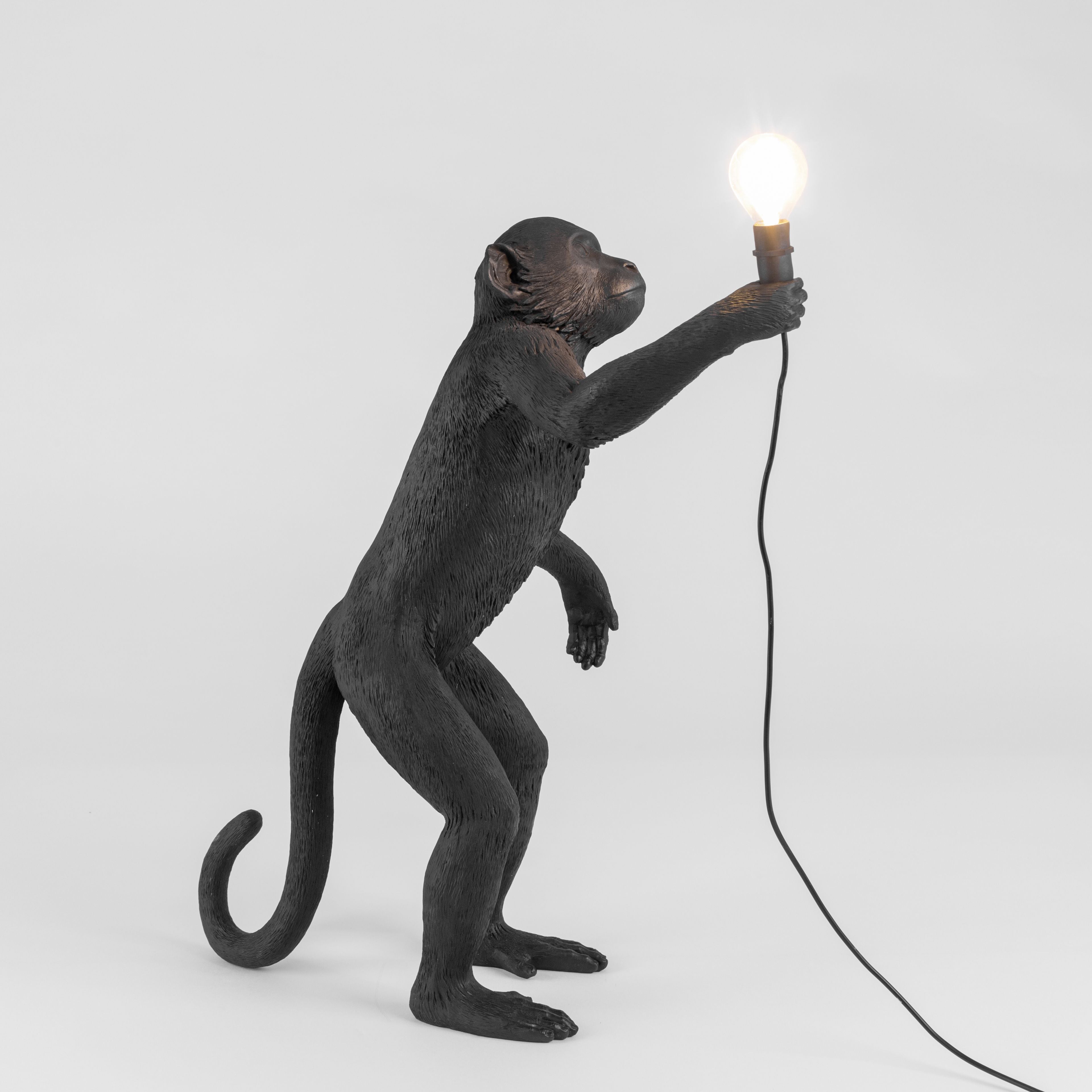 Seletti Monkey udendørs lampe sort, stående