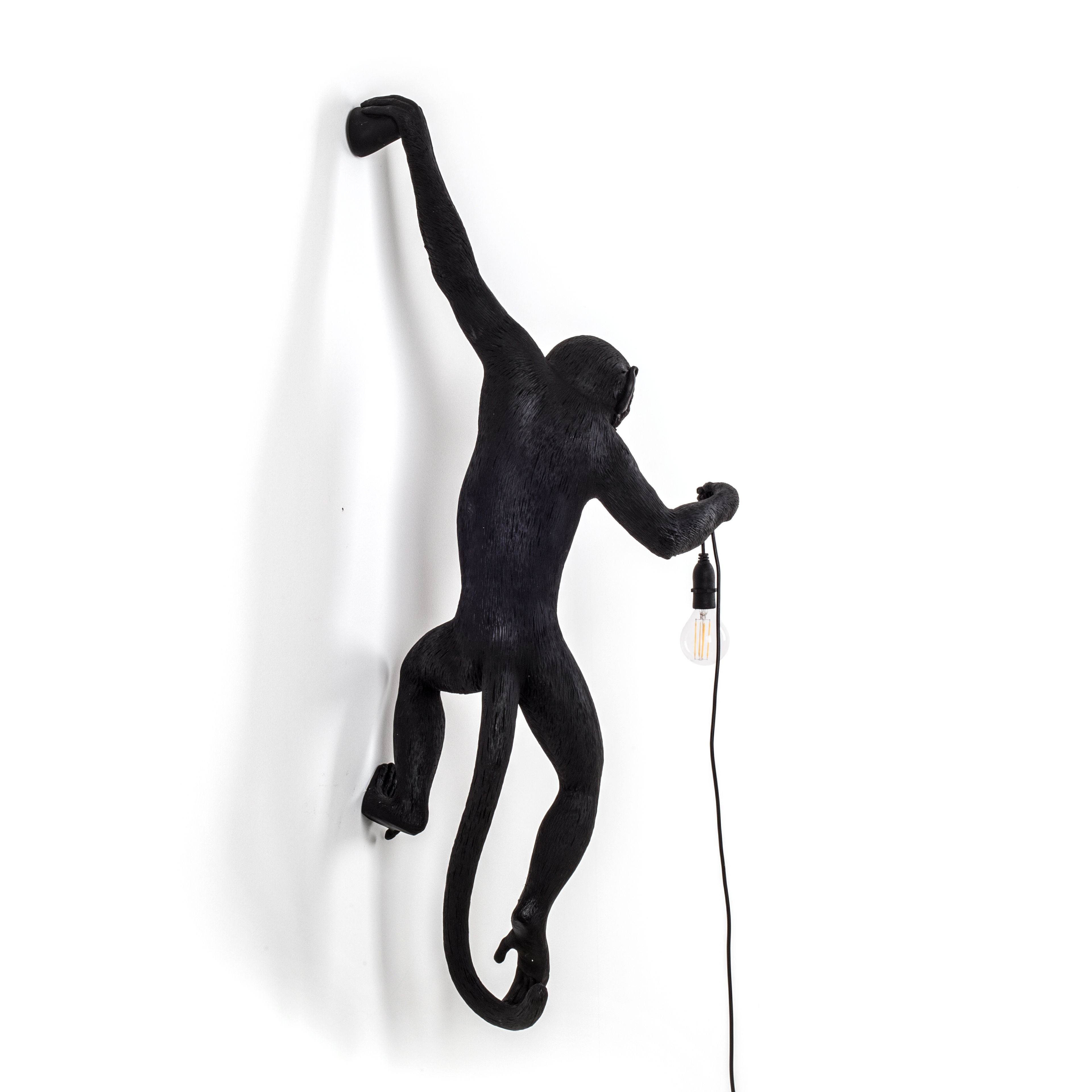 Seletti Monkey udendørs lampe sort, hængende venstre hånd