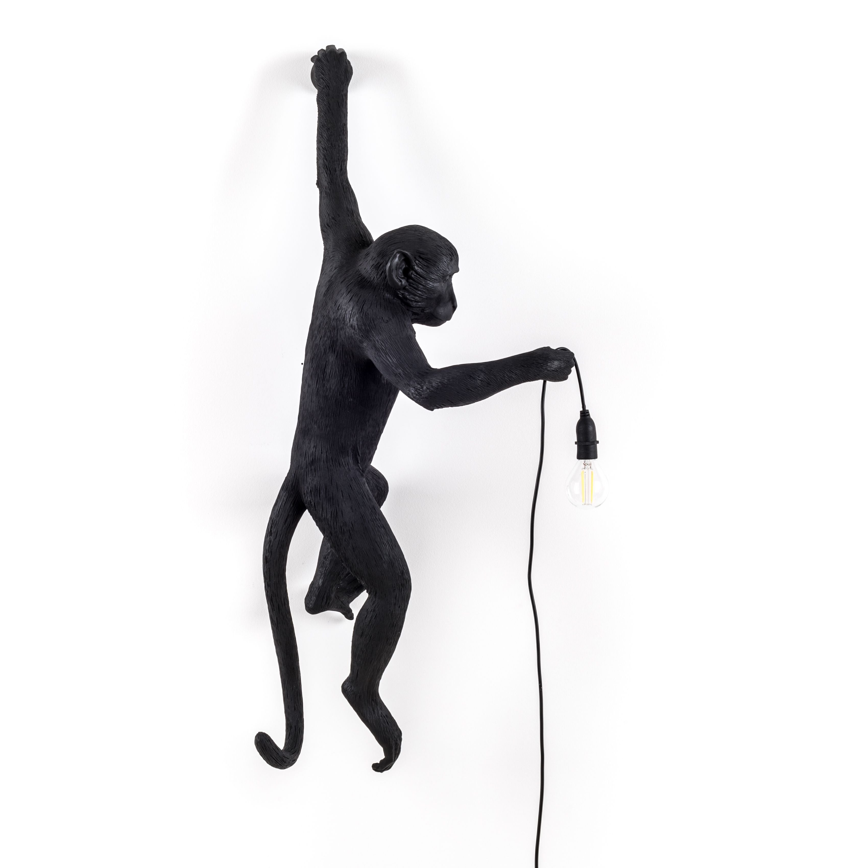Seletti Monkey udendørs lampe sort, hængende venstre hånd