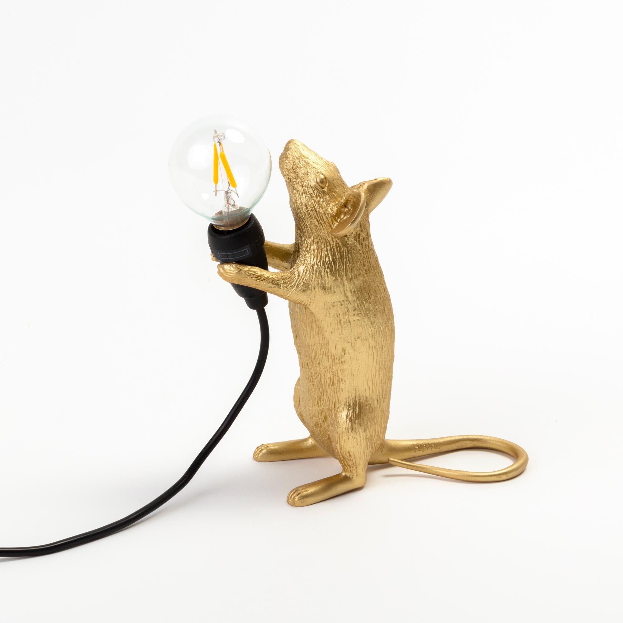 Seletti Mouse Lamp Step, Gold