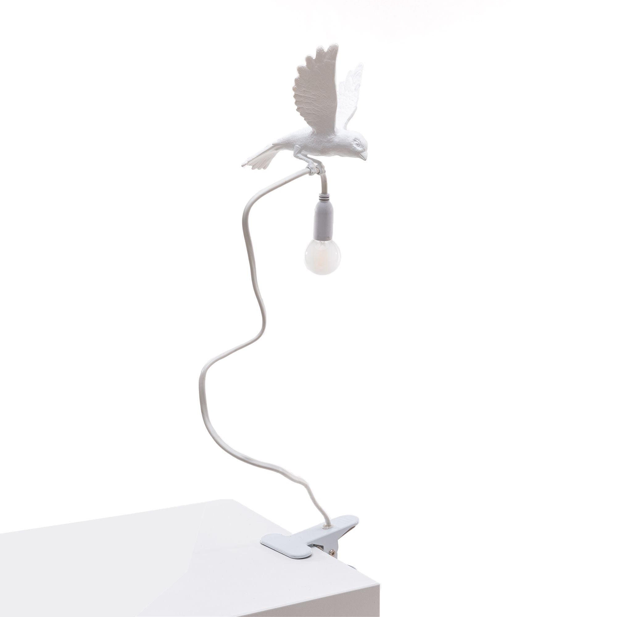 Seletti Sparrow -lampe med klemme, landing