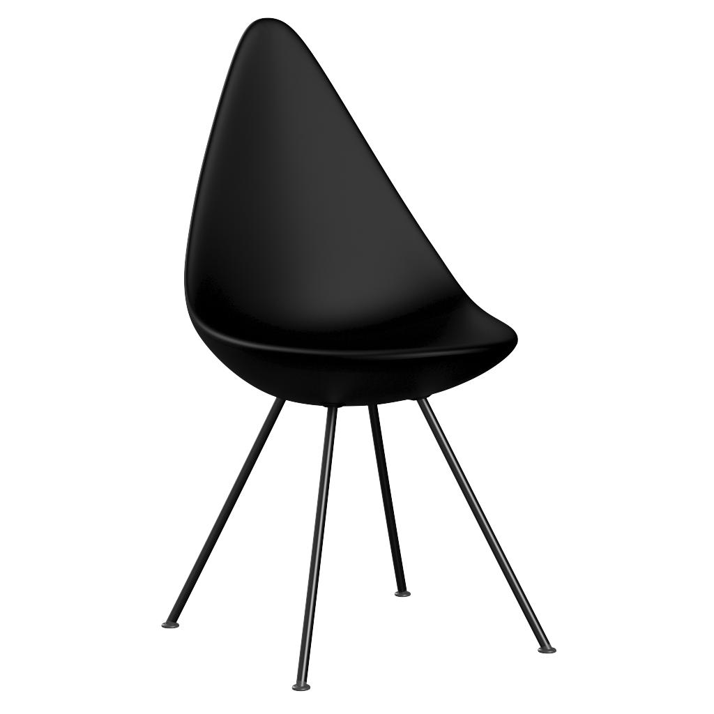 Fritz Hansen Drop Chair Plastic Bowl Monochrome, svart