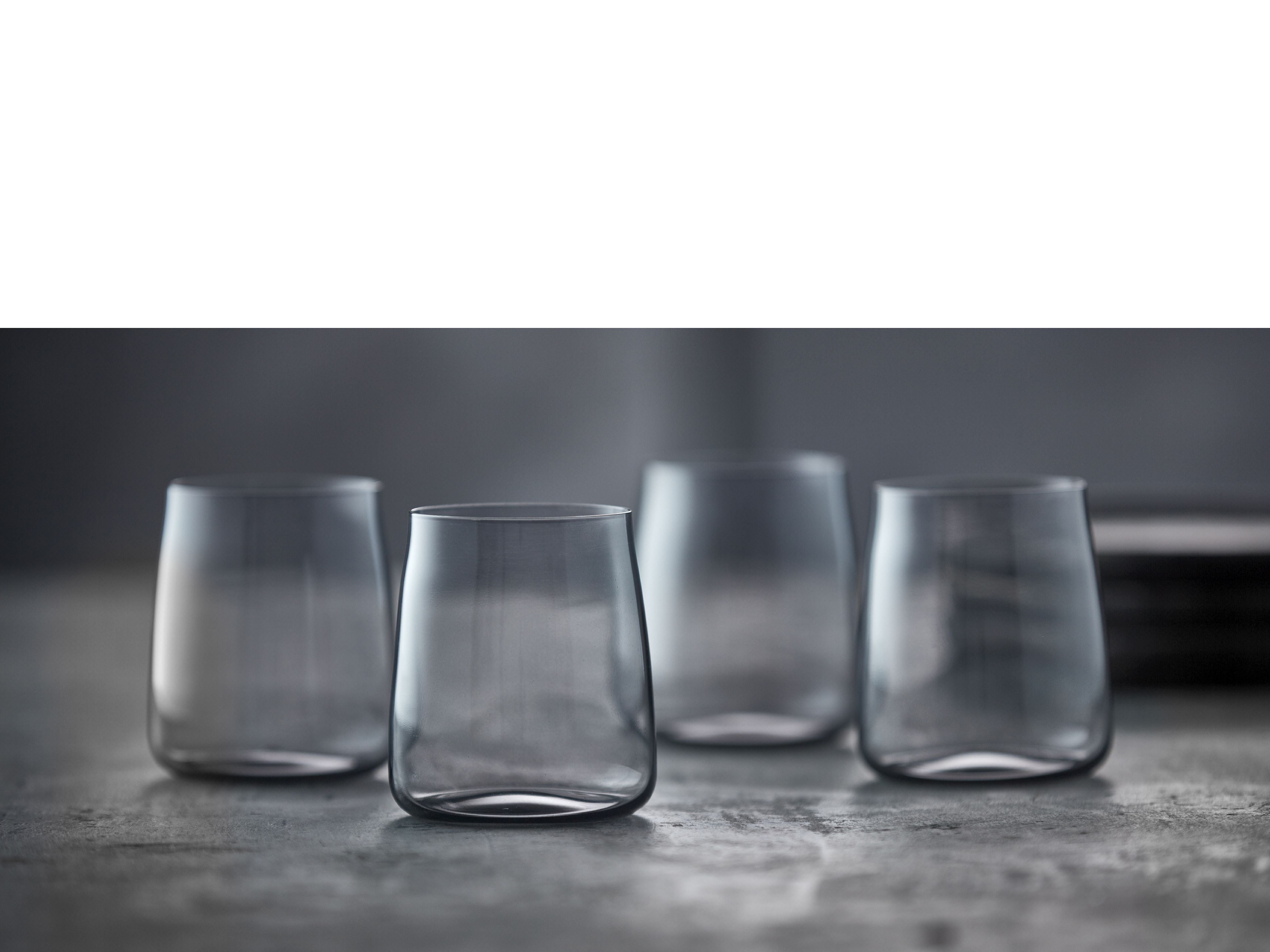 Lyngby Glas Krystal Zero Water Glass 42 CL 4 stk, røg