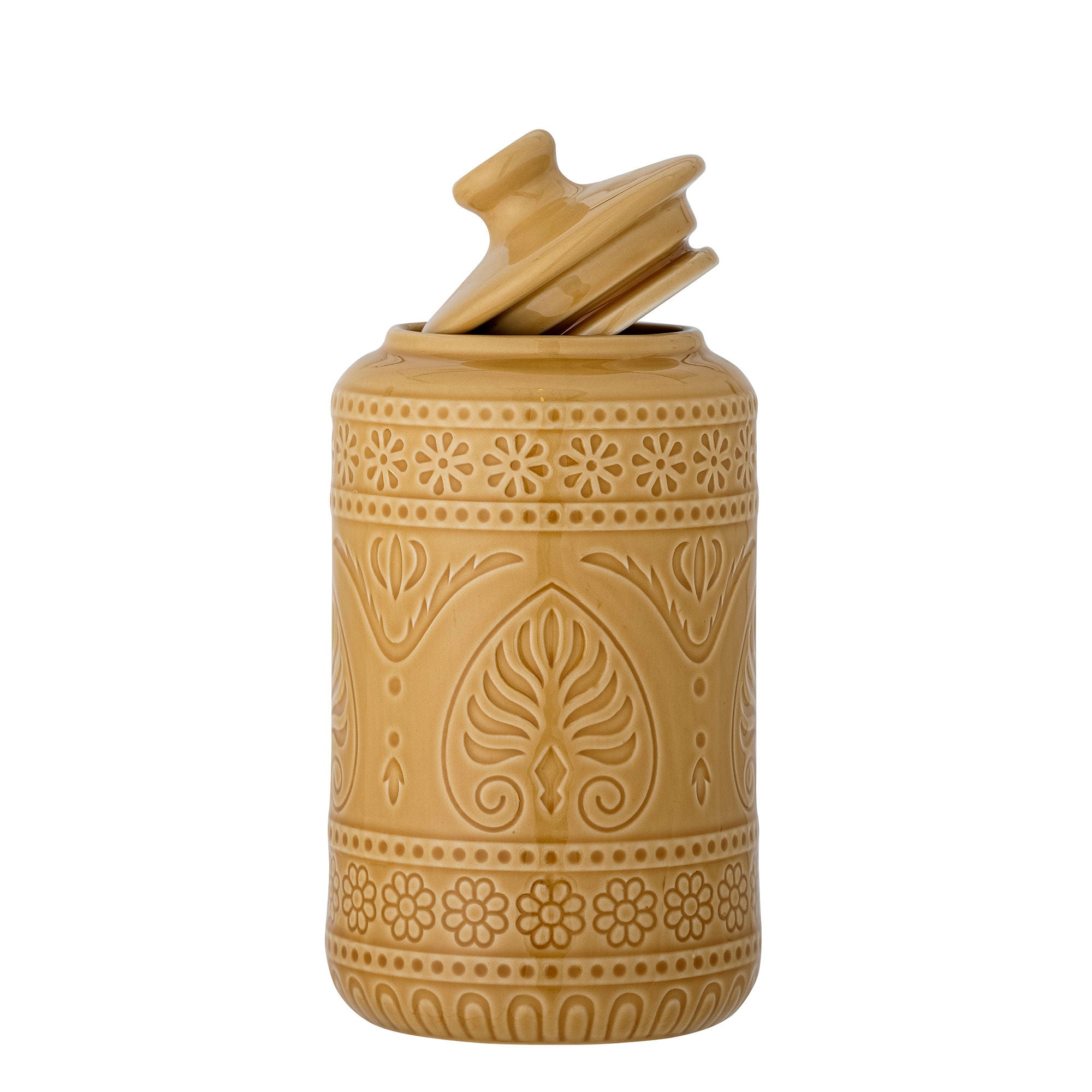 Bloomingville Rani Jar w/Lid, Yellow, Stoneware