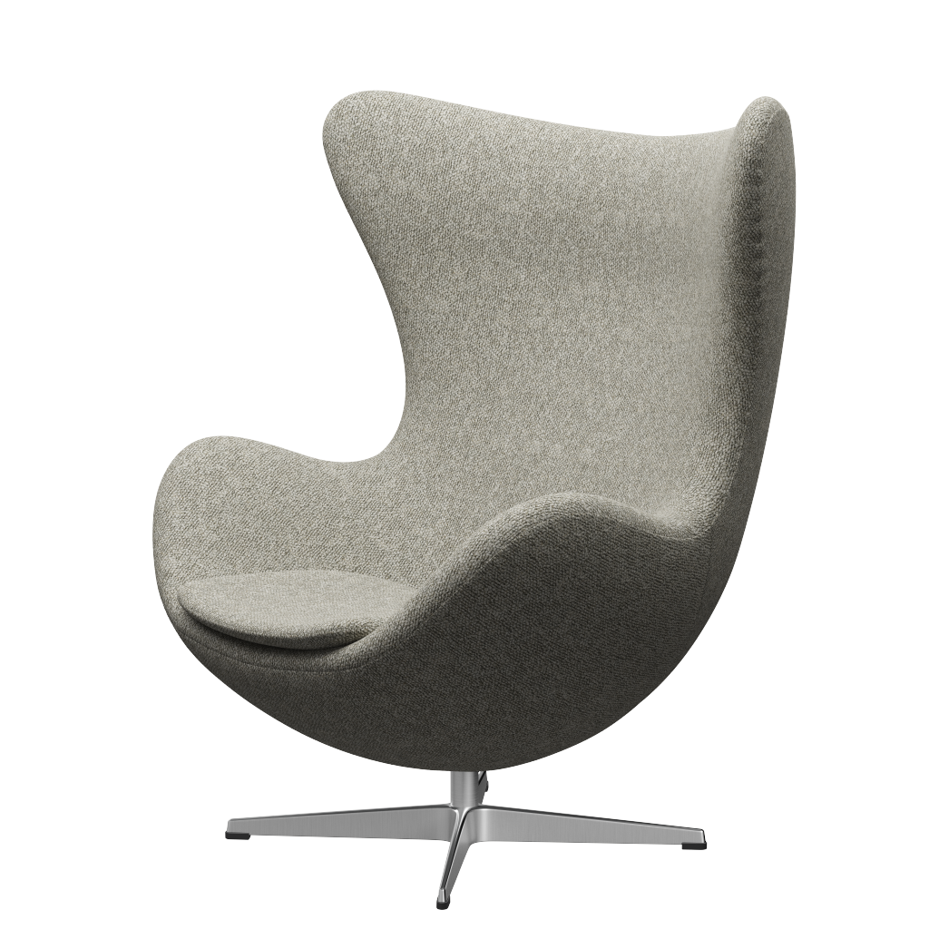 Fritz Hansen 3316 The Egg Lounge Chair Special Edition, Aluminum/Moss Light Gray (0005)