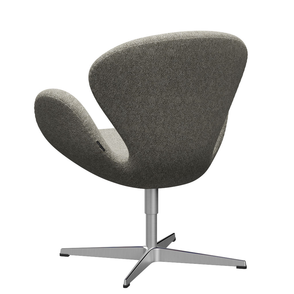 Fritz Hansen 3320 Swan Lounge Chair Special Edition, Aluminium/Moss Light Grey (0005)