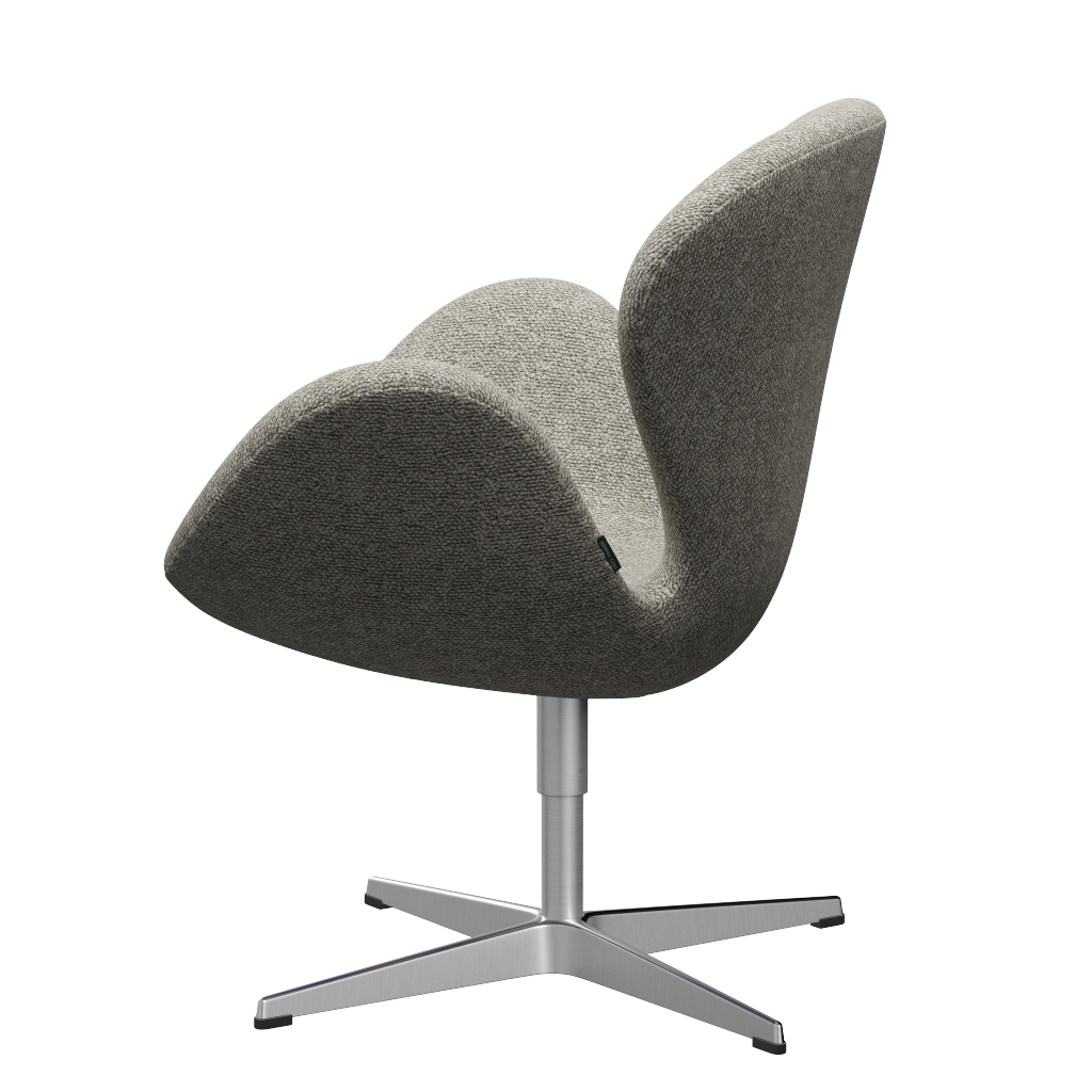 Fritz Hansen 3320 Swan Lounge Chair Special Edition, Aluminium/Moss Light Grey (0005)