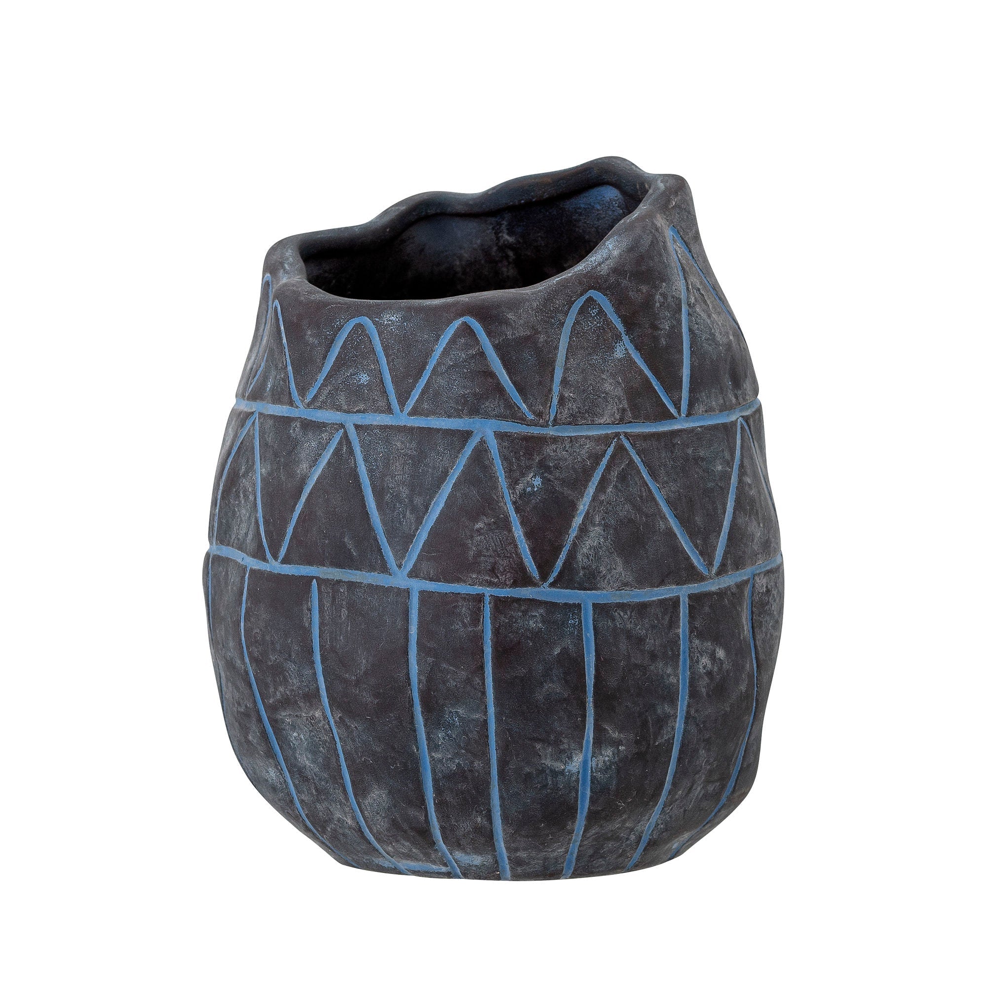 Creative Collection Ivo Deco Vase, Blue, Ceramic