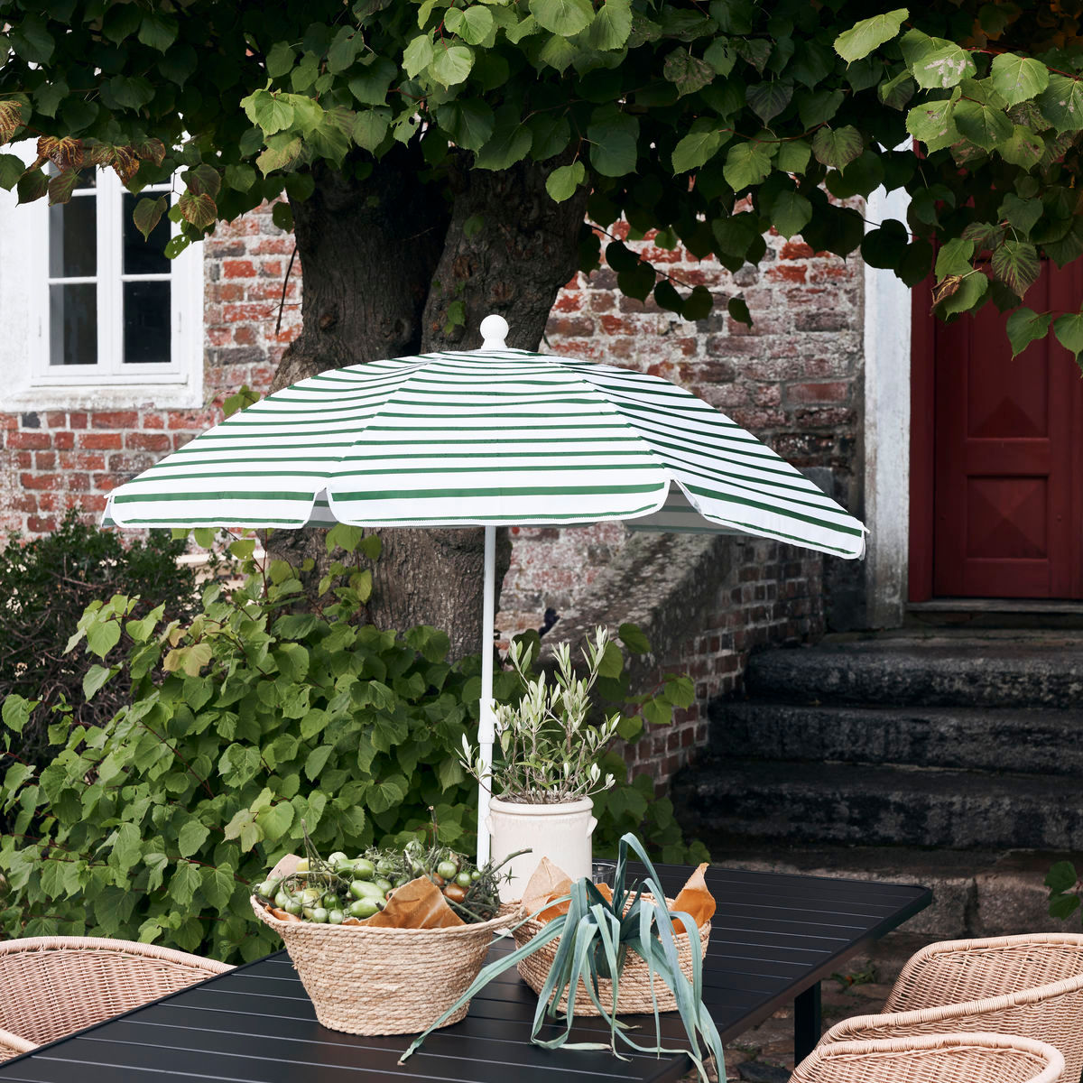 House Doctor Beach/Garden umbrella, HDOktogon, Green/White