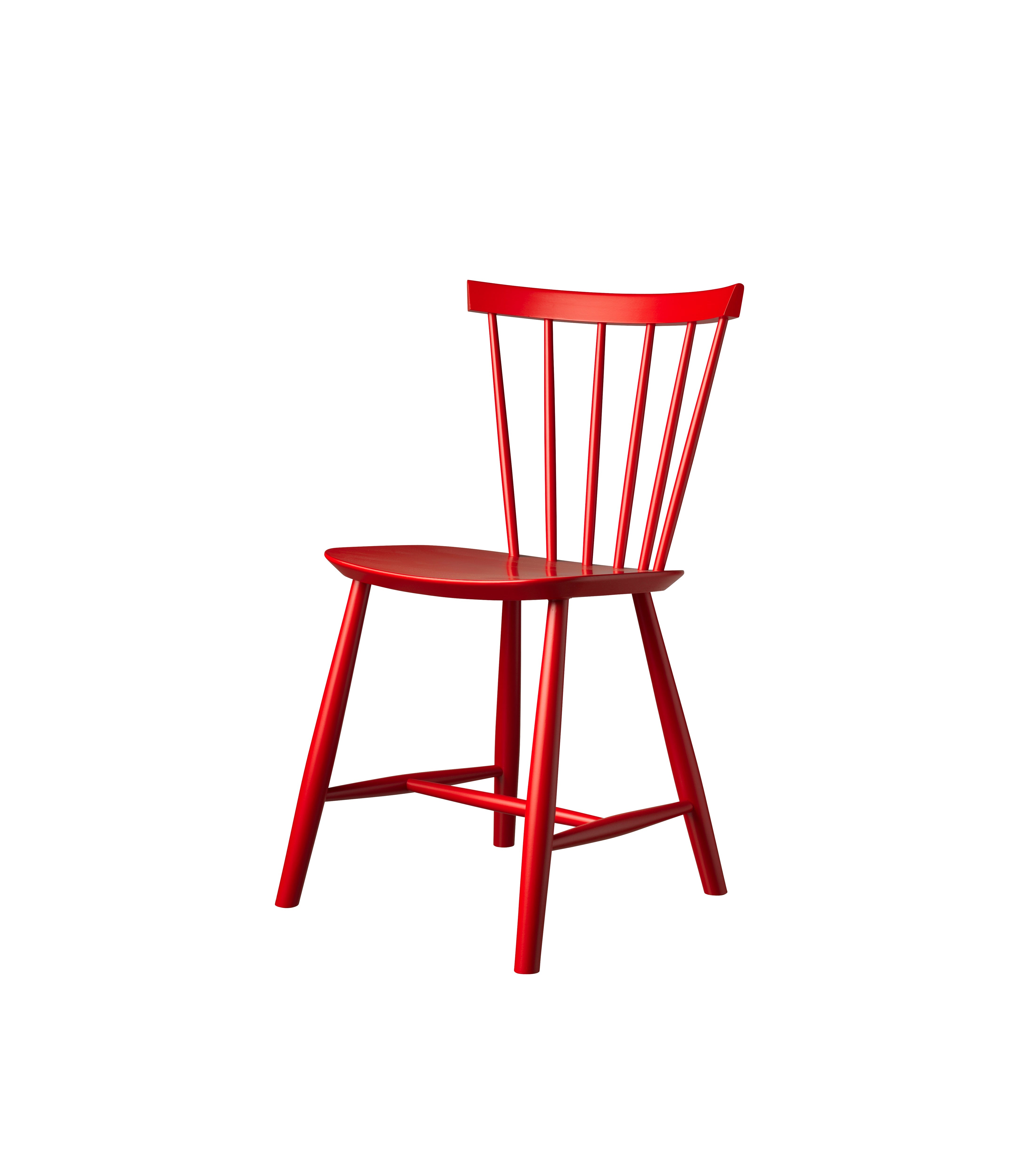 FDB Møbler Poul M. Volther J46 Chair Nordic Swan Ecolabel Beech, Mailbox Red