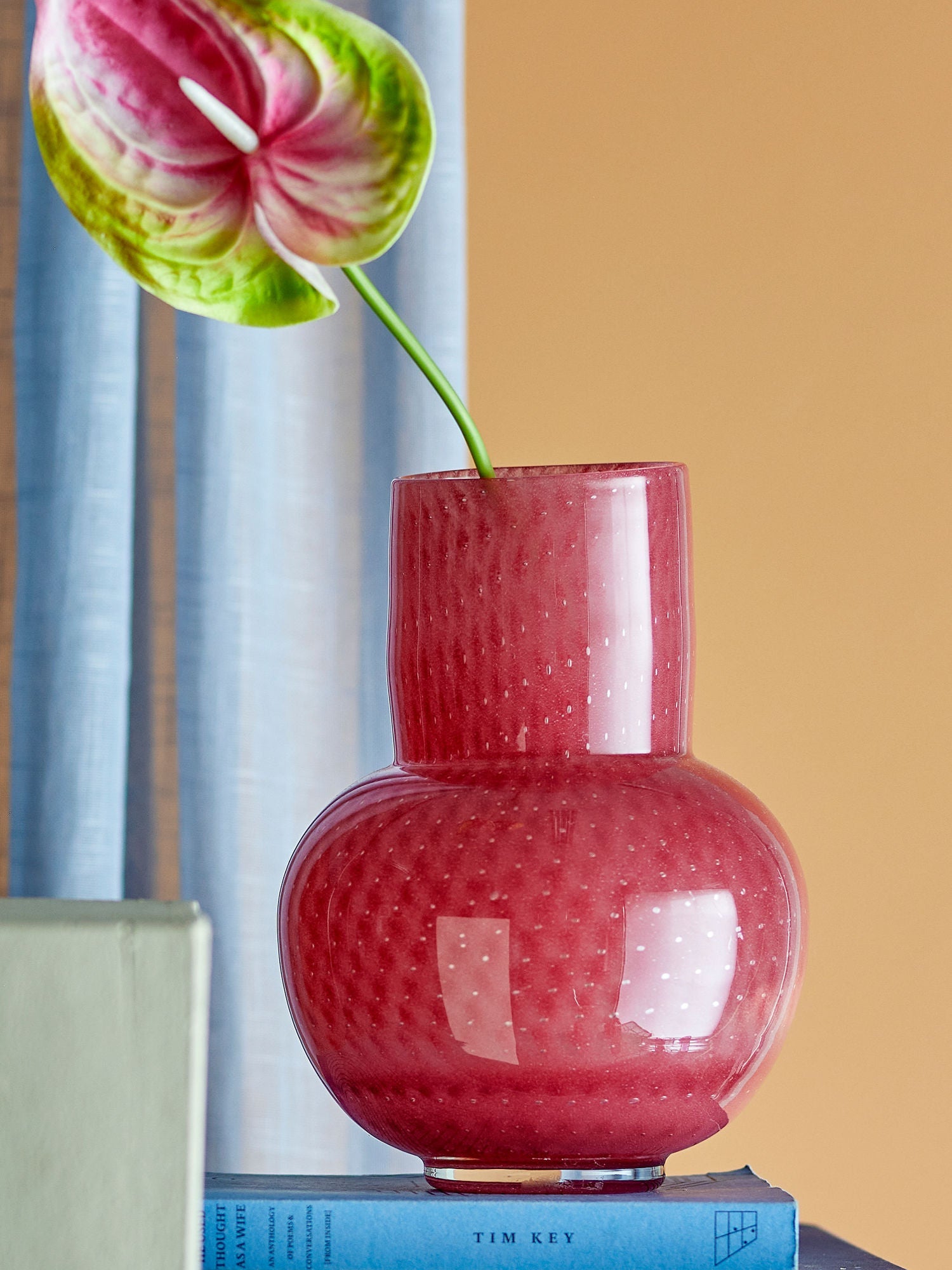 Bloomingville Roscoe Vase, Rose, Glass