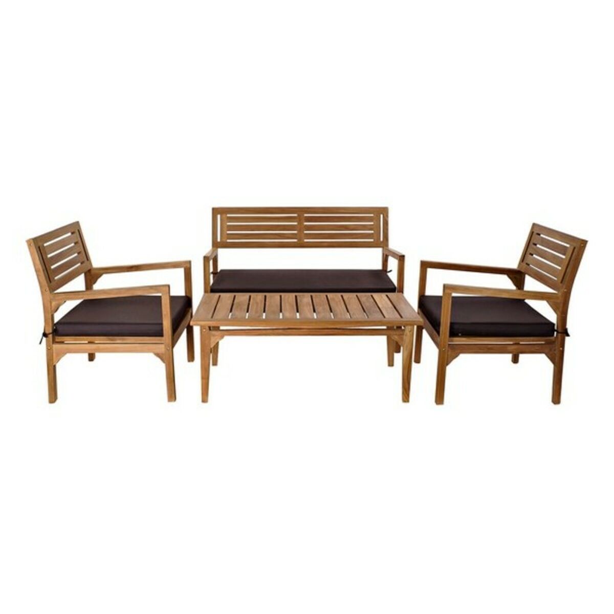 Table Set with 3 Armchairs DKD Home Decor Teak 127 x 72 x 88 cm (4
