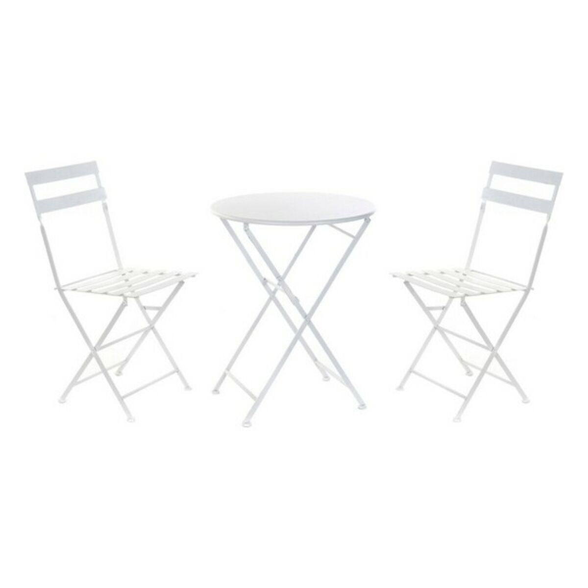 Table set with 2 chairs DKD Home Decor White 80 cm 60 x 60 x 70 cm (3