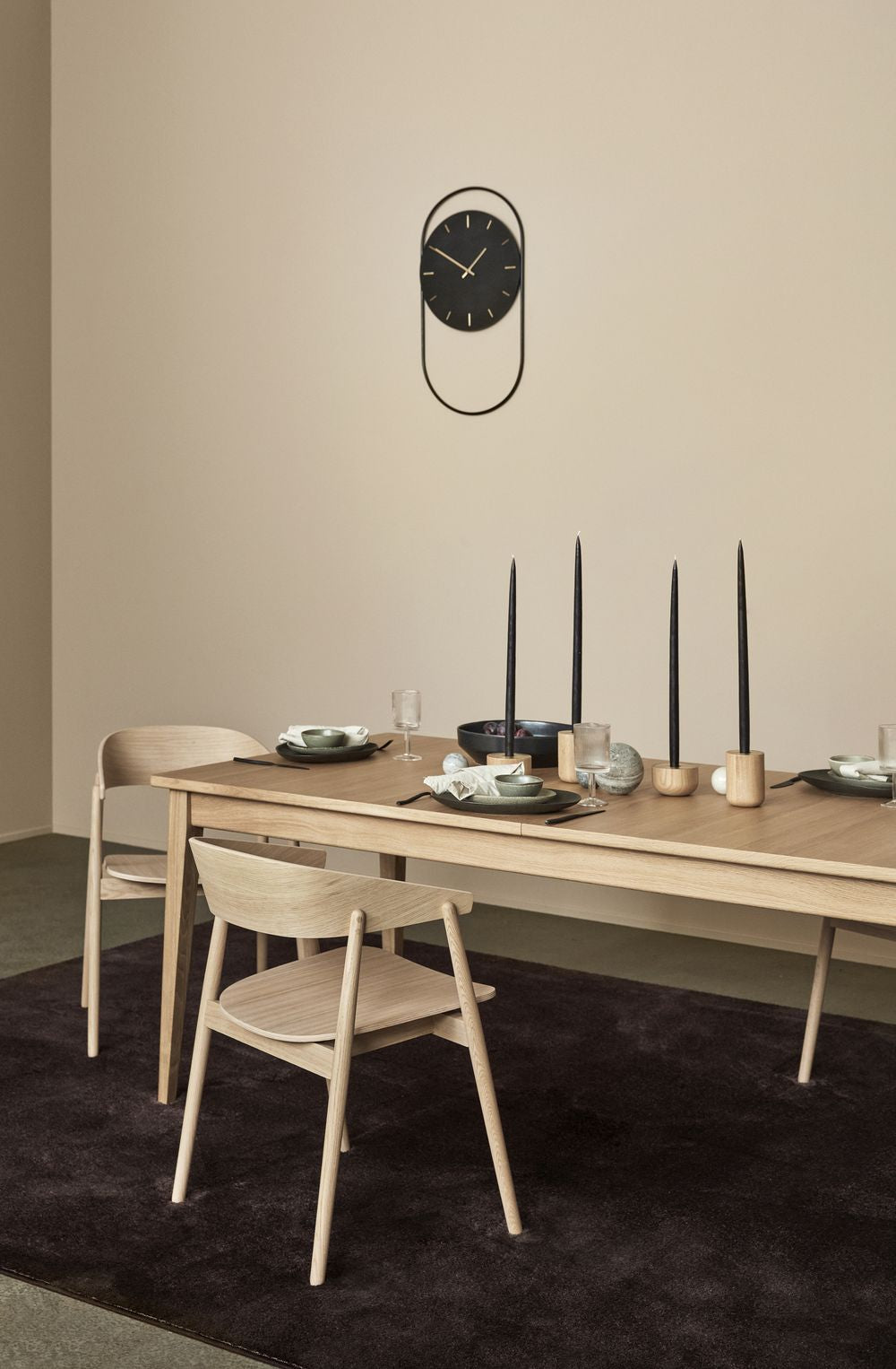 Andersen Furniture A-Wall Vægur, Eg Urskive/Messing Ring