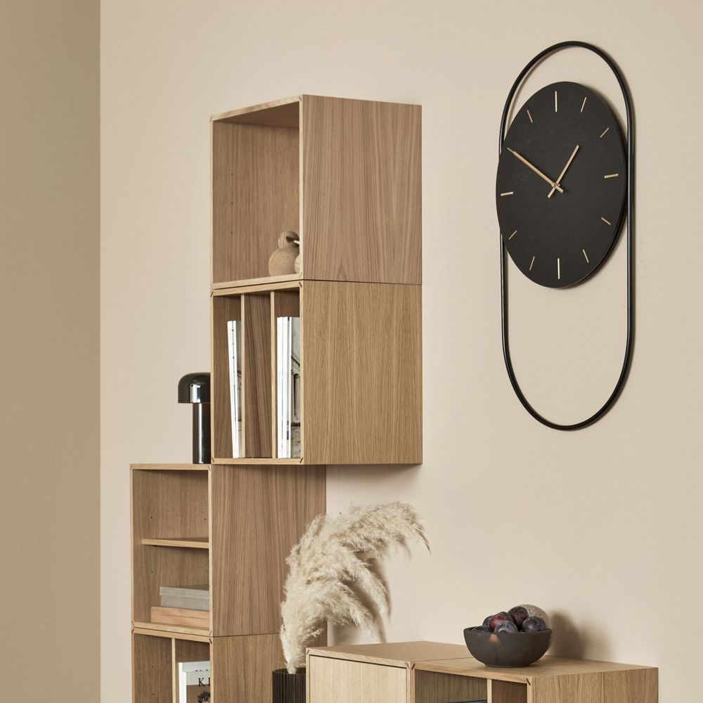 Andersen Furniture A-Wall Vægur, Sortmalet Eg Urskive/Sort Metalring
