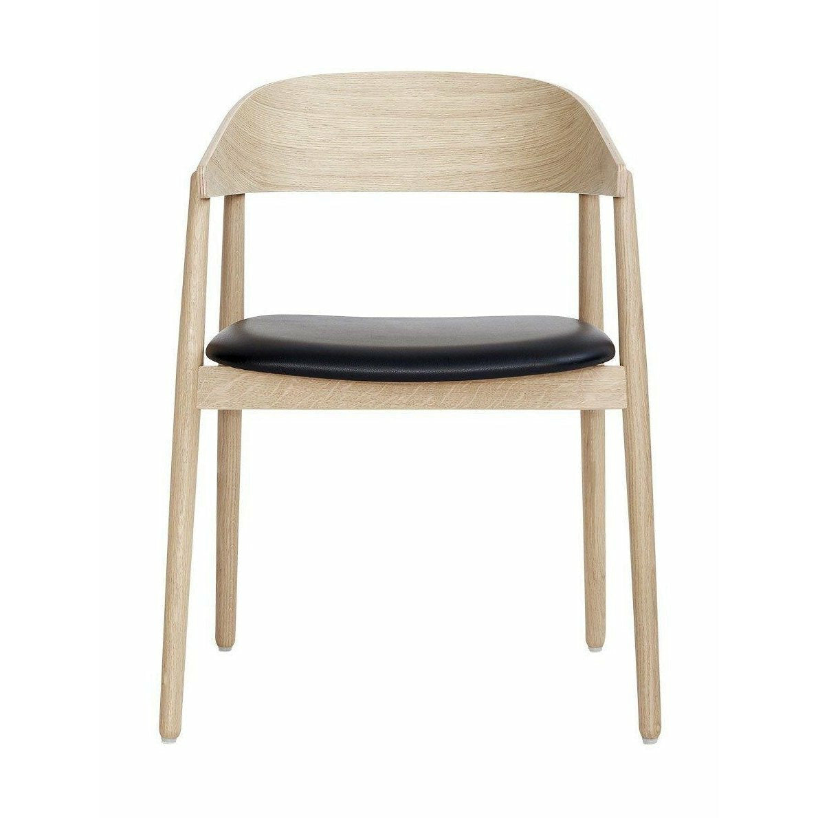 Andersen Furniture AC2 Stol Ekvit pigmenterad lack, svart läderstol