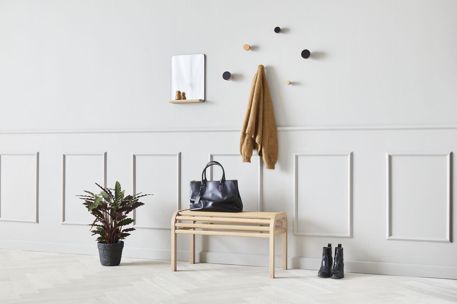 Andersen Furniture Kontrast knag set med 2 Ø3 cm, ek/beige