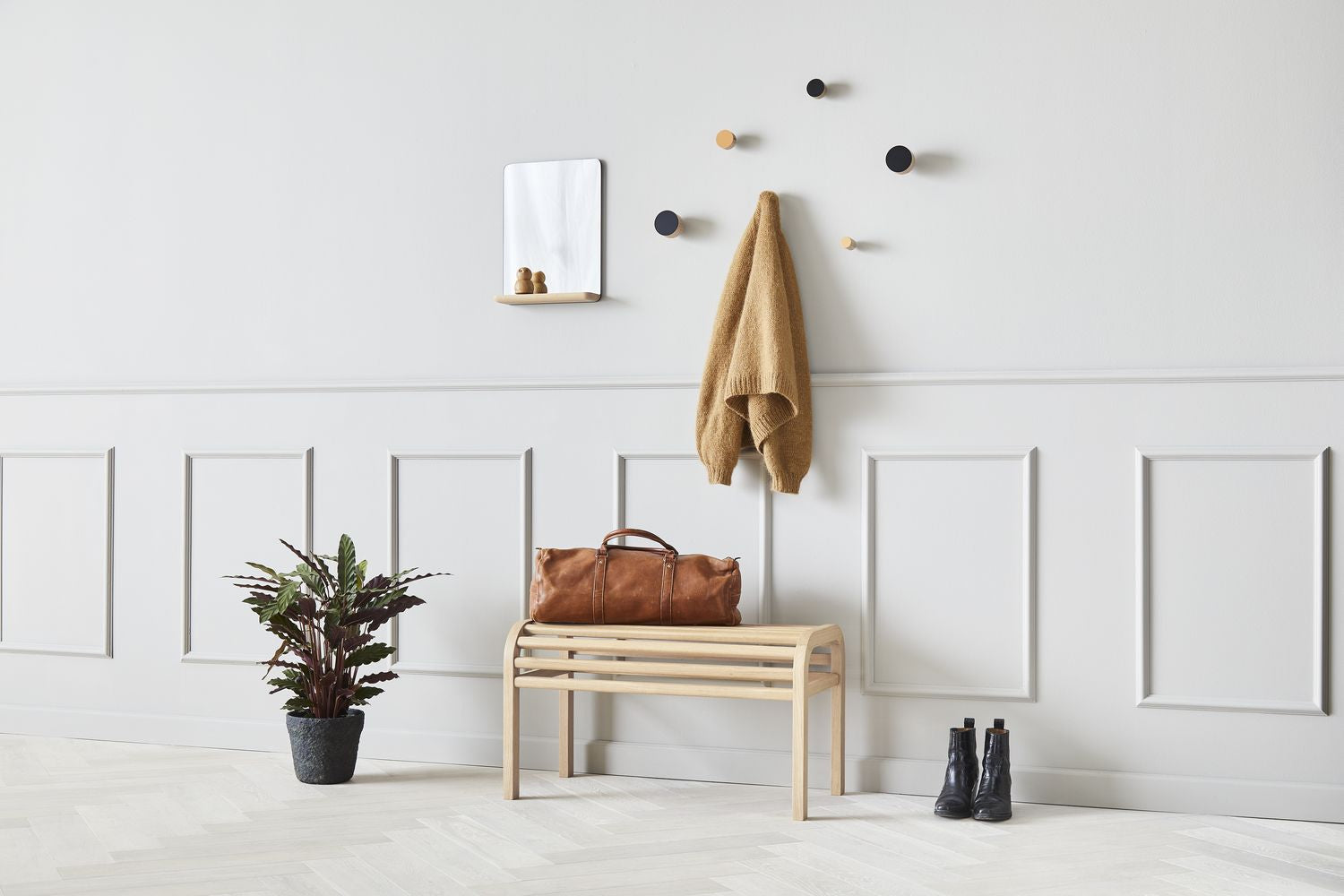 Andersen Furniture Kontrast knag set med 2 Ø3 cm, ek/beige