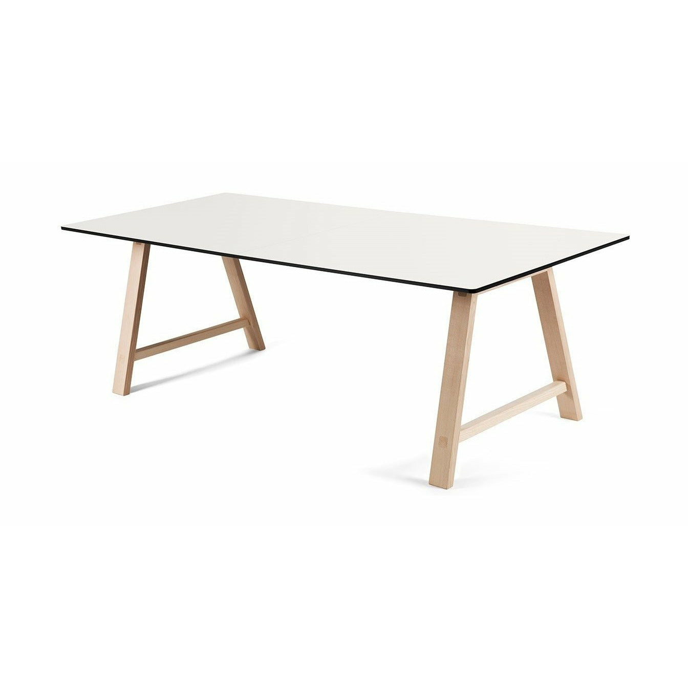 Andersen Furniture T1 Udtræksbord, Hvid Laminat, Sæbet Eg Understel, 180cm