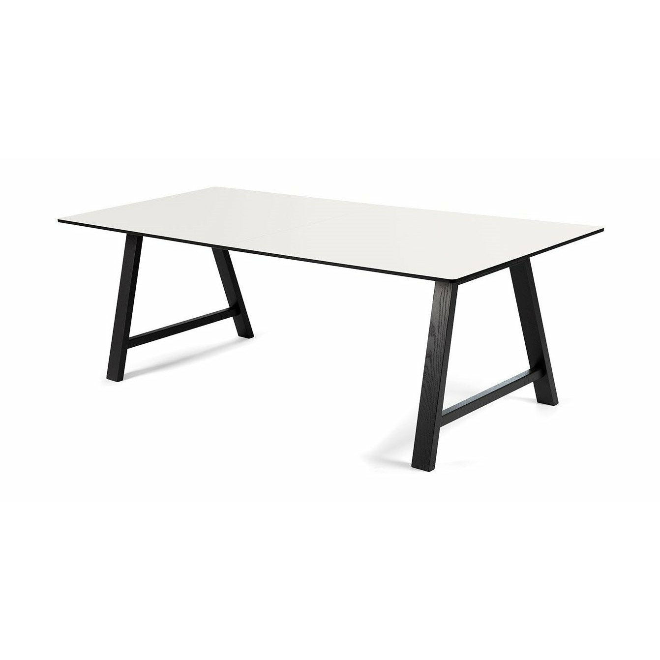 Andersen Furniture T1 Pull -outbord, vitt laminat, svart underläpp, 220 cm
