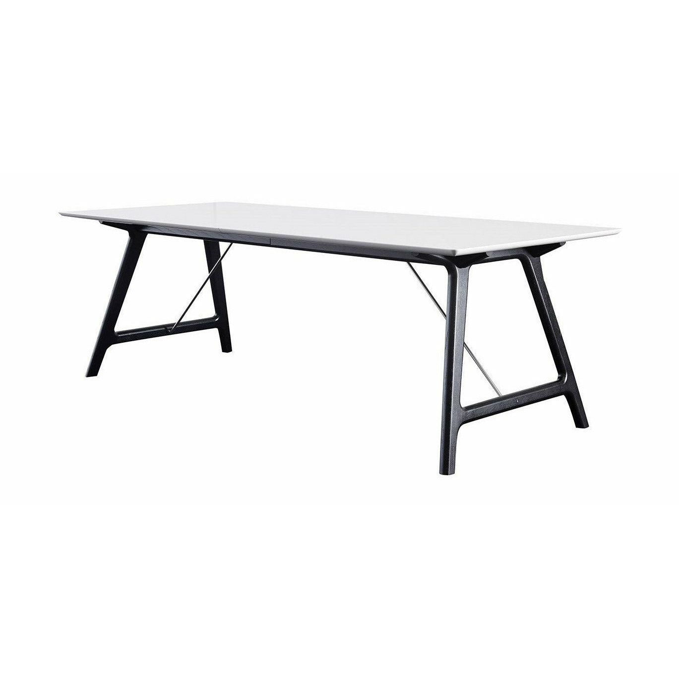 Andersen Furniture T7 Pull -outbord i vitt laminat, svart underläpp, 220 cm