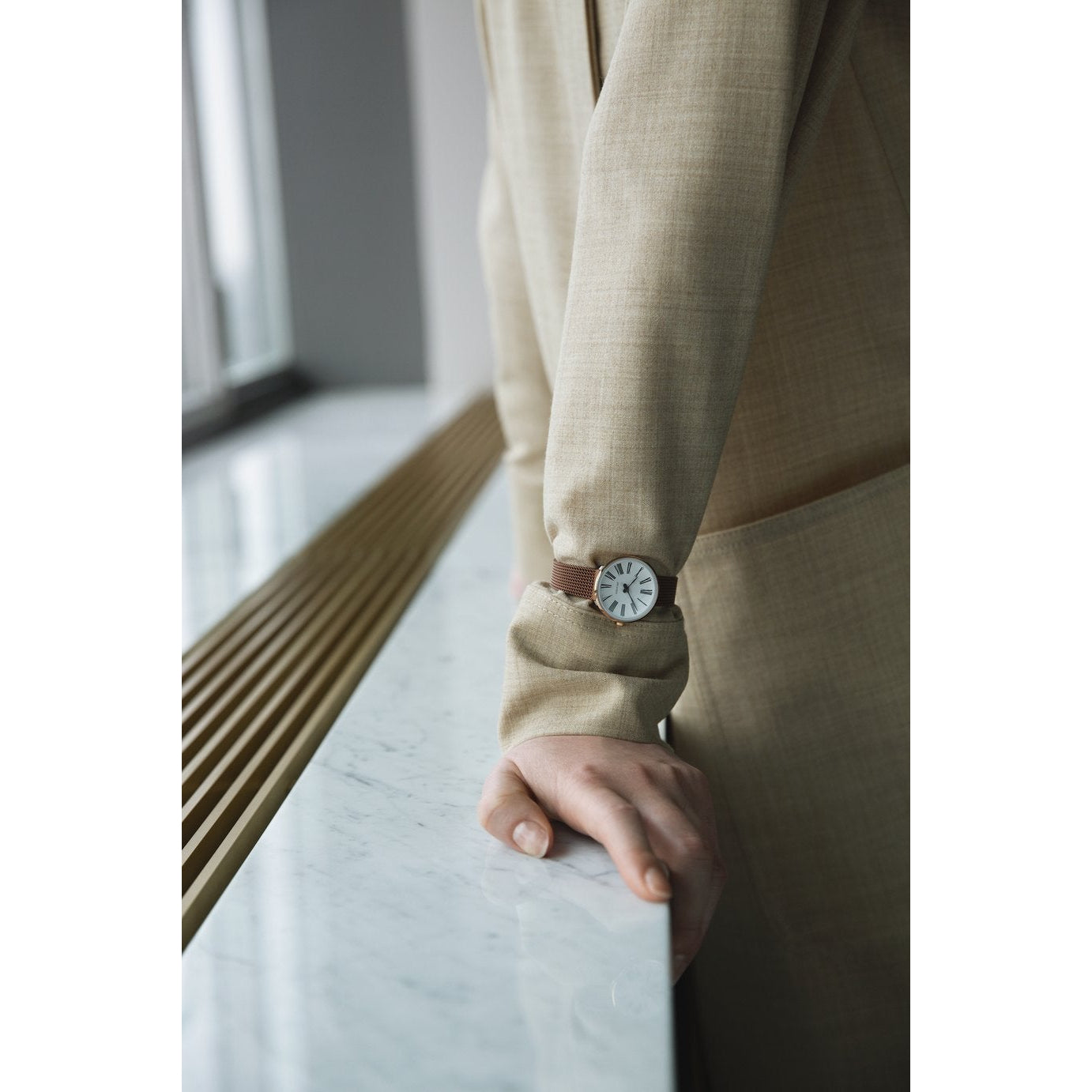 Arne Jacobsen Roman armbandsklocka Ø40, Sunray /smal rem