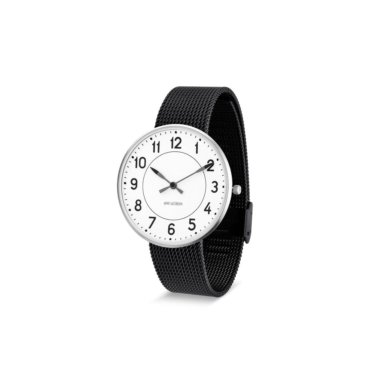 Arne Jacobsen Station Armband Watch Ø40, Silver/Black Mesh