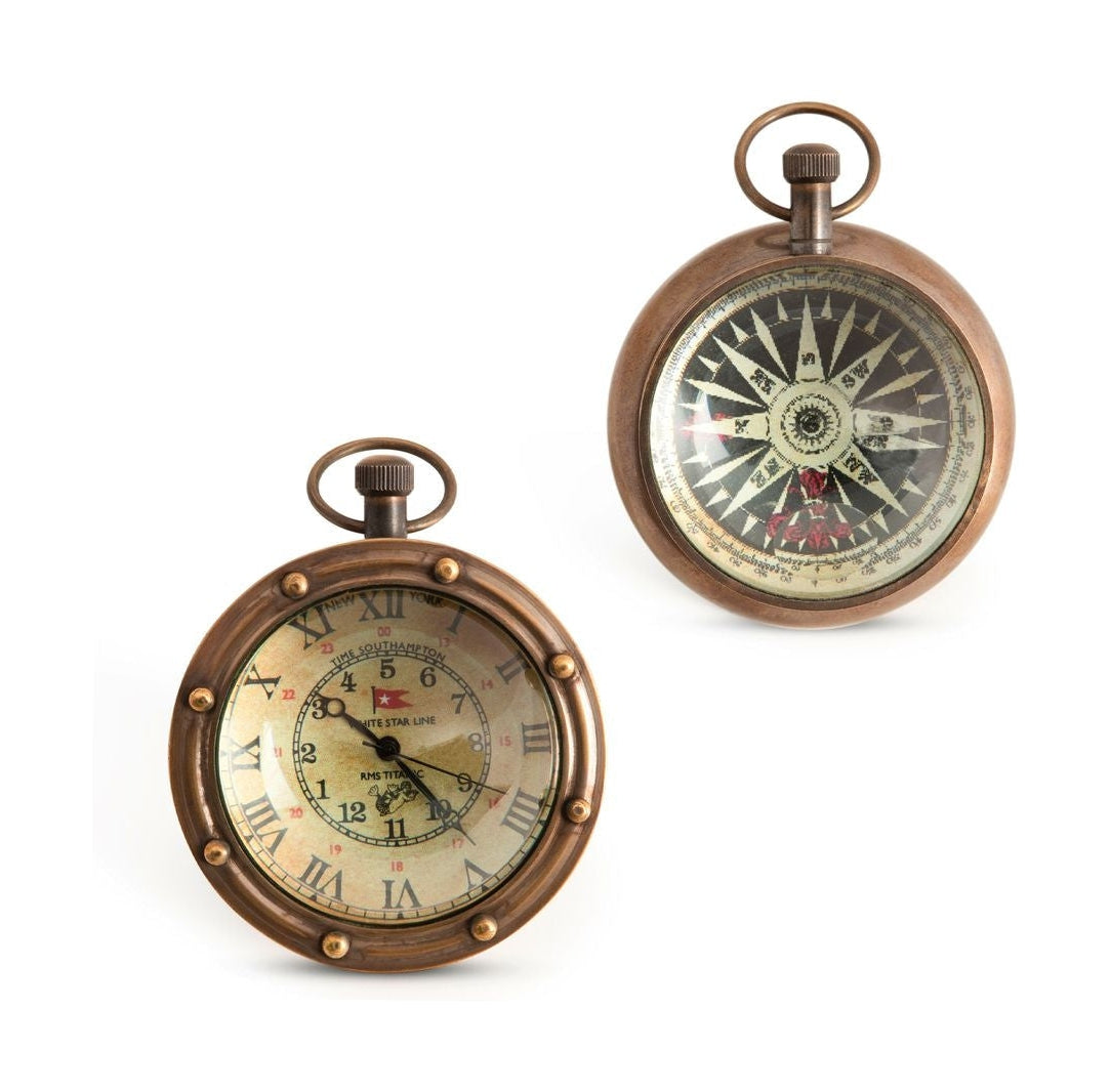 Authentic Models Porthole Eye of Time Clock, brons