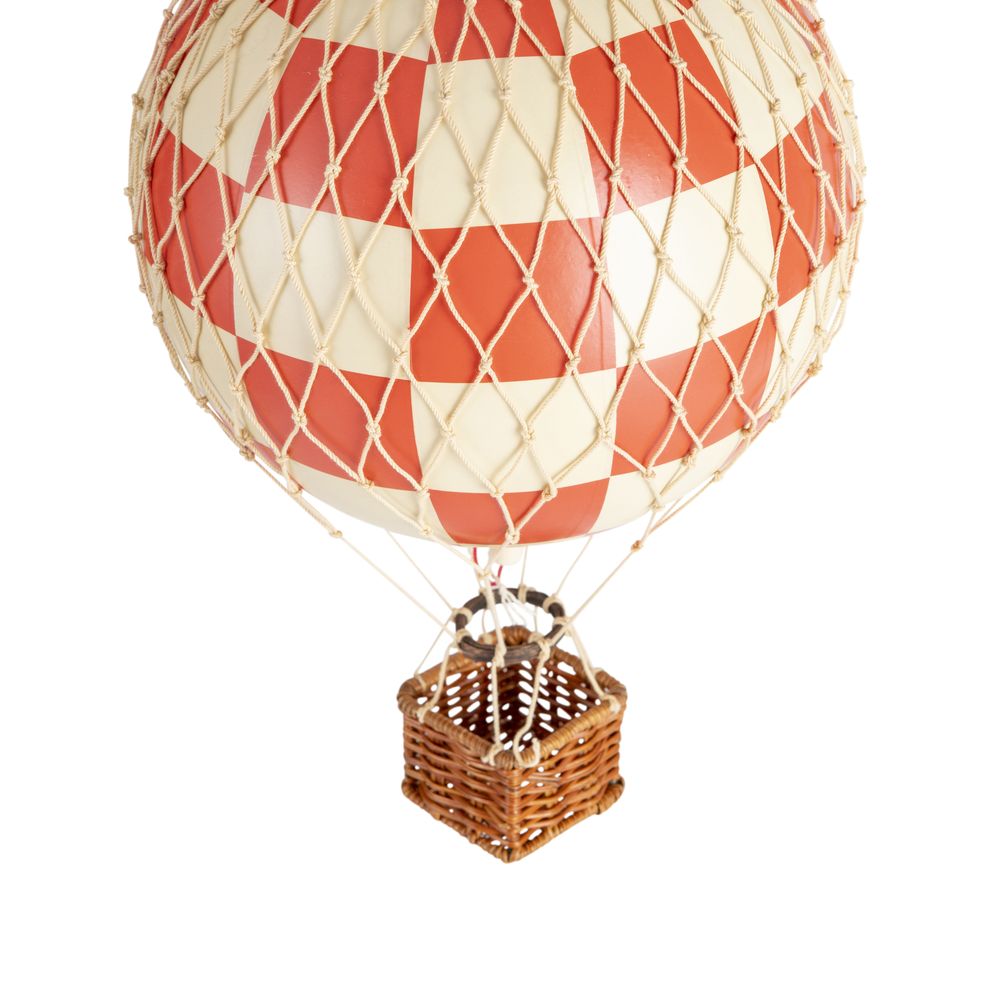 Authentic Models Travels Light Luftballon, Check Rød, Ø 18 cm