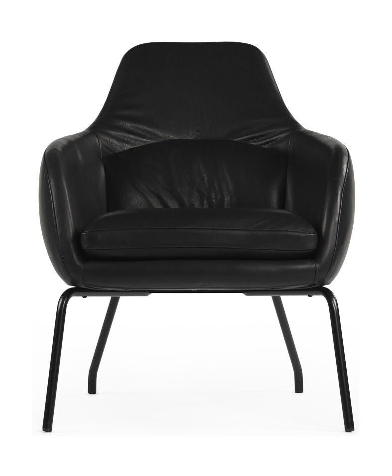 Bent Hansen Asento Lounge Chair, Black Steel/Black Adrian Leather Frame