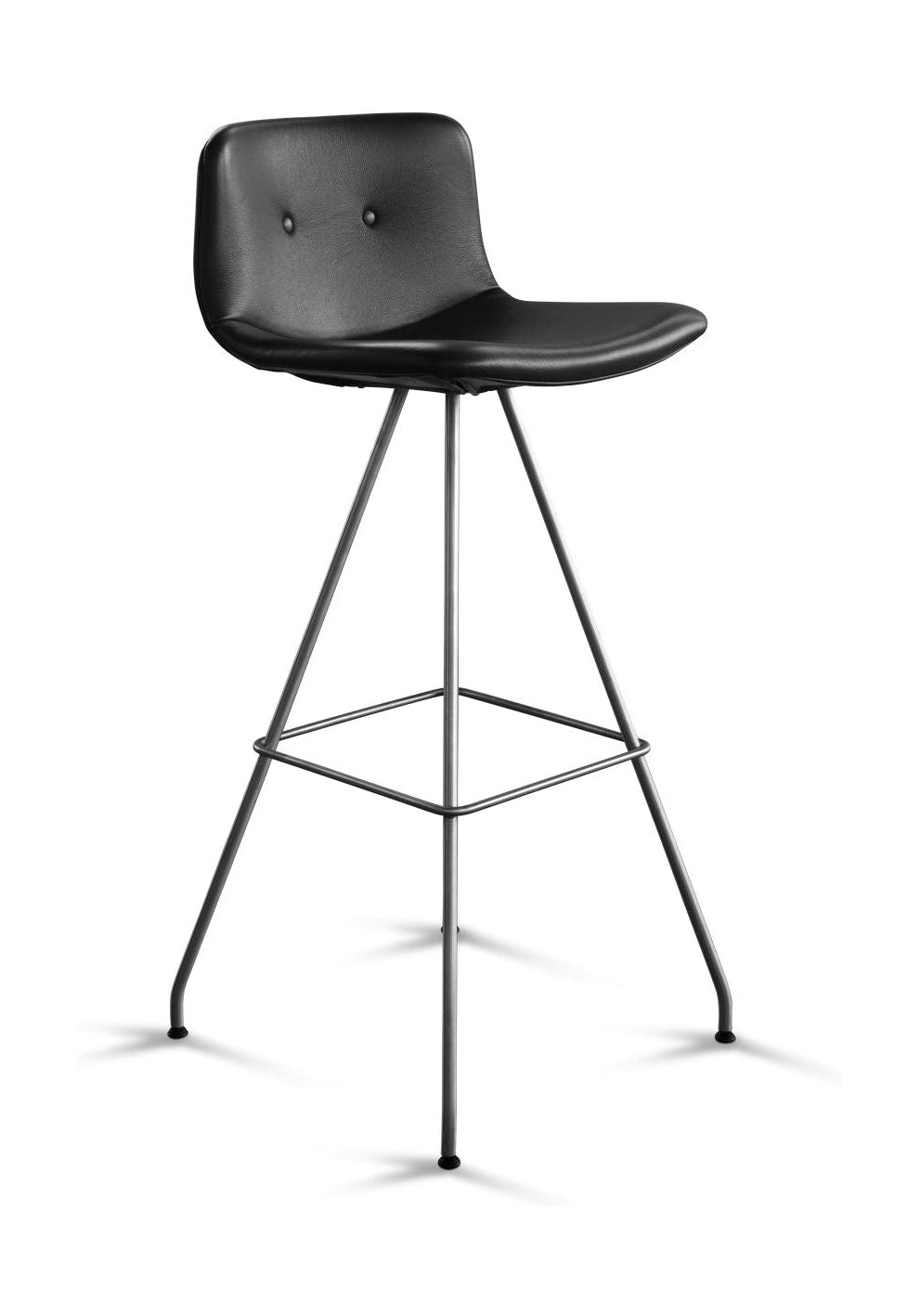 Bent Hansen Primum Barstol H: 99,5 cm, rostfritt stål/svart zenso läder