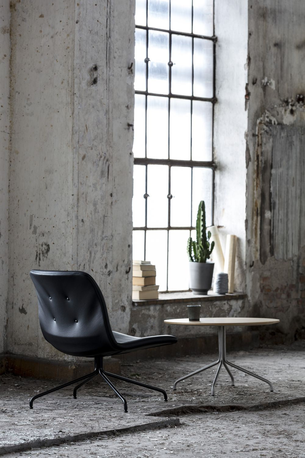 Bent Hansen Primum Lounge Chair uden Armlæn, Sort Stel/Sort Zenso Læder