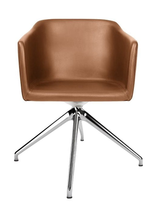 Bent Hansen Sedan stol, dricker delvis i polerad aluminium/cognac zenso läder
