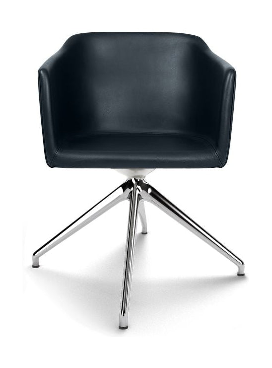 Bent Hansen Sedan stol, dricker delvis i polerad aluminium/svart zenso läder
