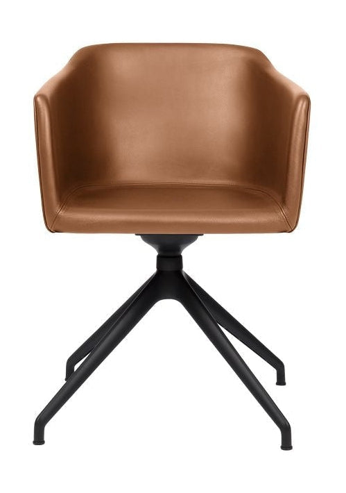Bent Hansen Sedan stol, svart vändande stel/cognac zenso läder