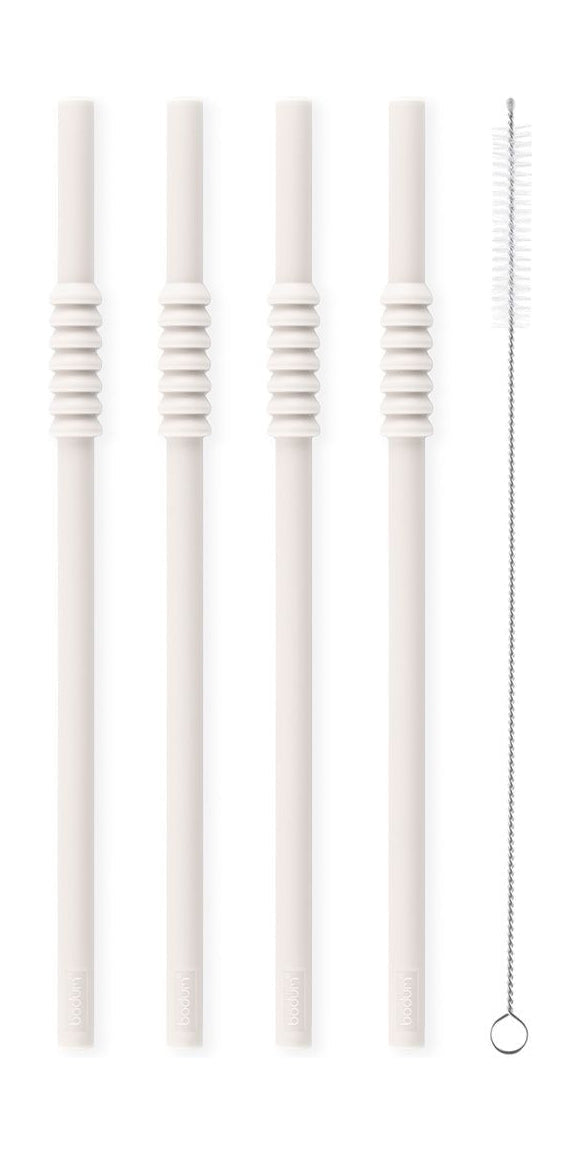 Bodum Bistro Silicone Sugging Pipe + Brush White, 4 st.