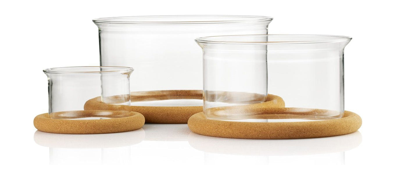 Bodum Hot Pot Set Glasskåle Med Kork Bund Transparent, 3 Stk.