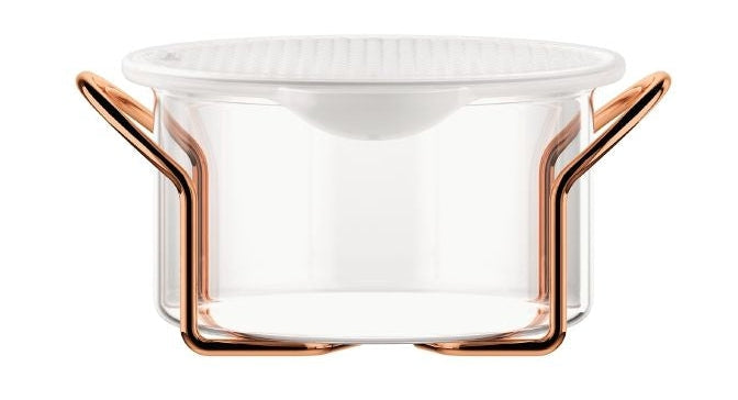 Bodum Hot Pot Set Glasskål Med Stålstativ Og Silikonelåg Kobber, 1 L
