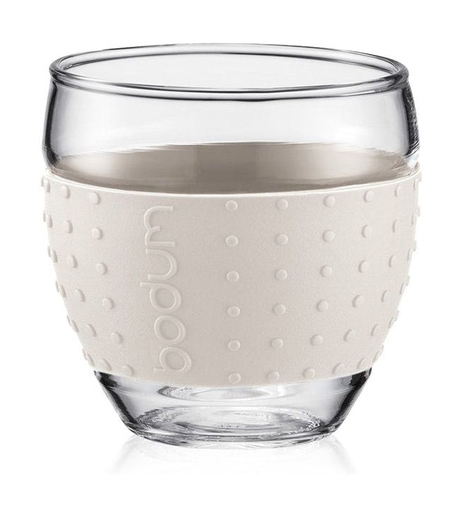 Bodum Pavina glas med silikonvitt 0,1 L, 2 st.