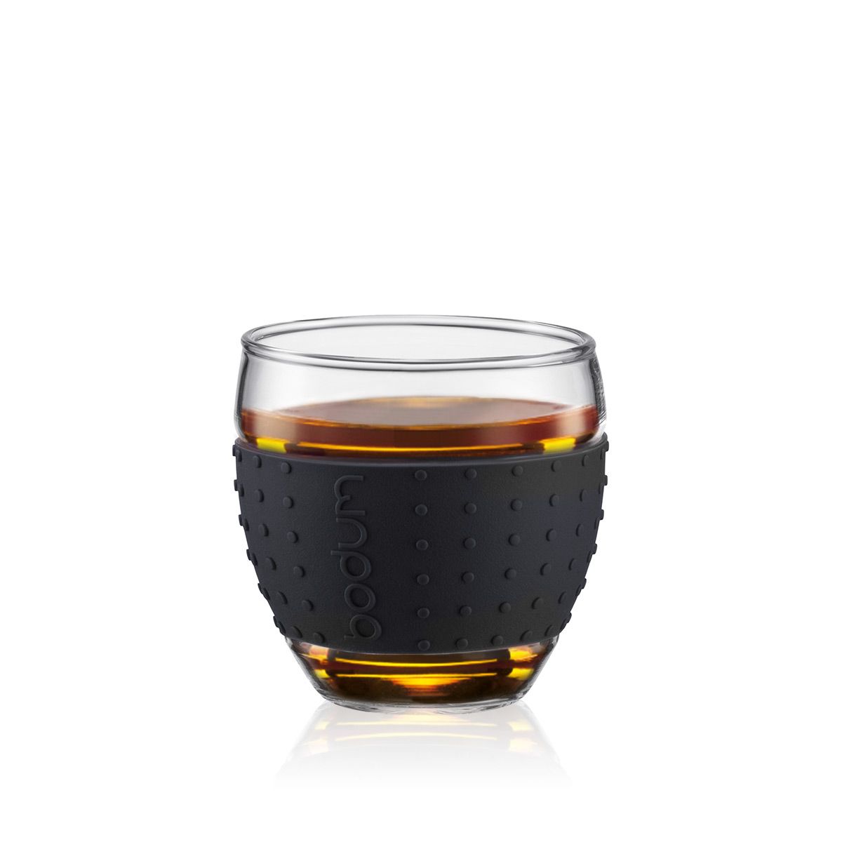 Bodum Pavina glas med silikon svart 0,1 L, 2 st.