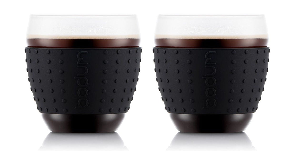 Bodum Pavina glas med silikon svart 0,35 L, 2 st.
