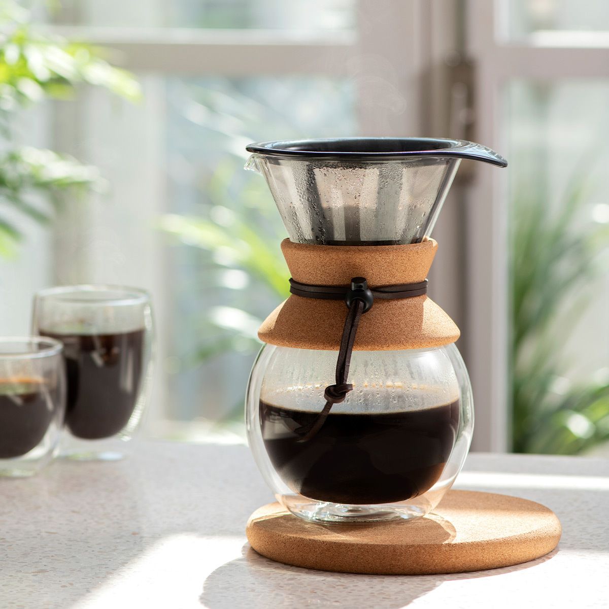 BODUM Häll över kaffebryggning med filter dubbelväggad kork, 8 kopp