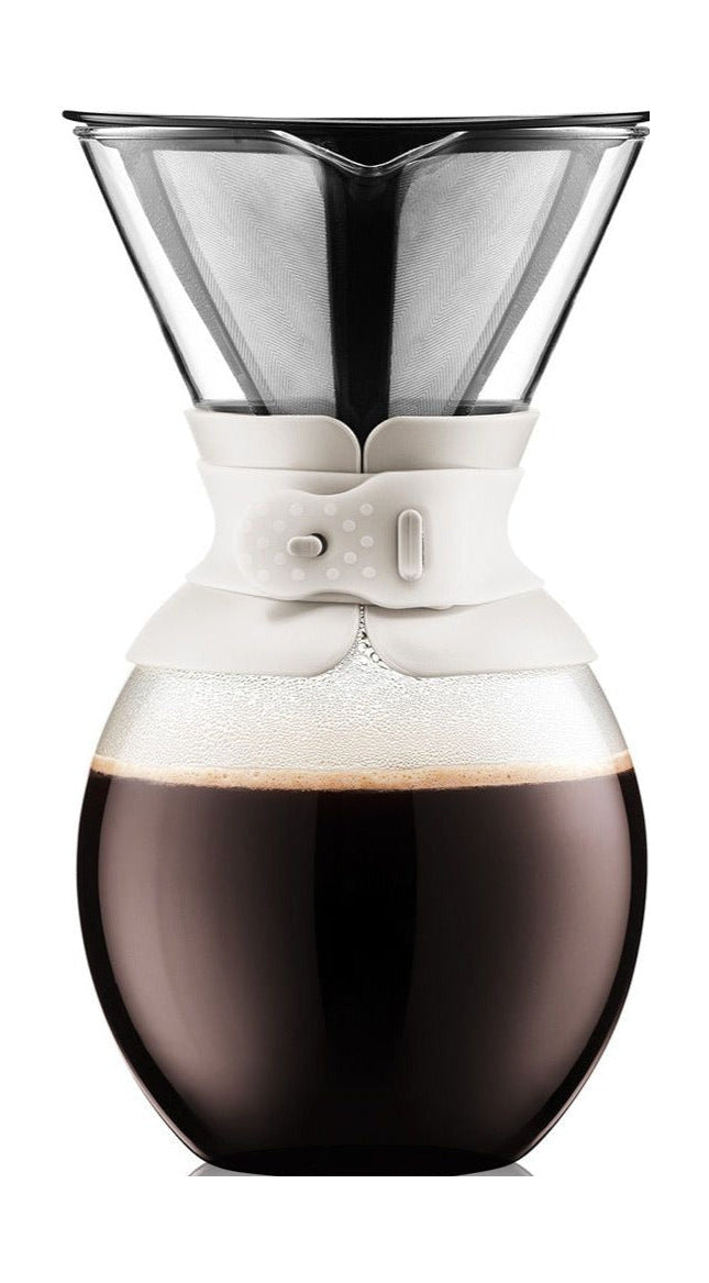 Bodum Pour Over Kaffebrygger Med Filter Hvid, 12 Kop
