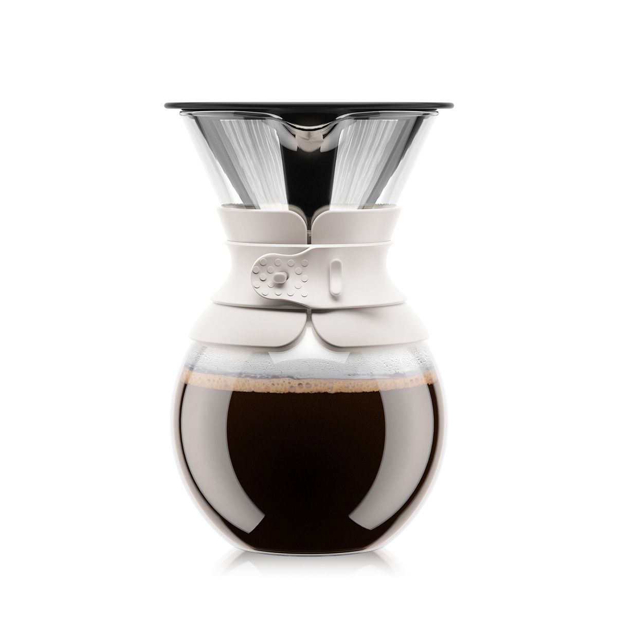 Bodum Pour Over Kaffebrygger Med Filter Hvid, 8 Kop