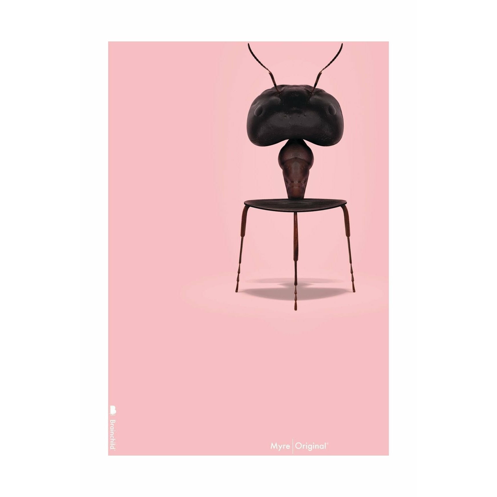 Brainchild Ant Classic Poster No Frame 50x70 cm, rosa bakgrund