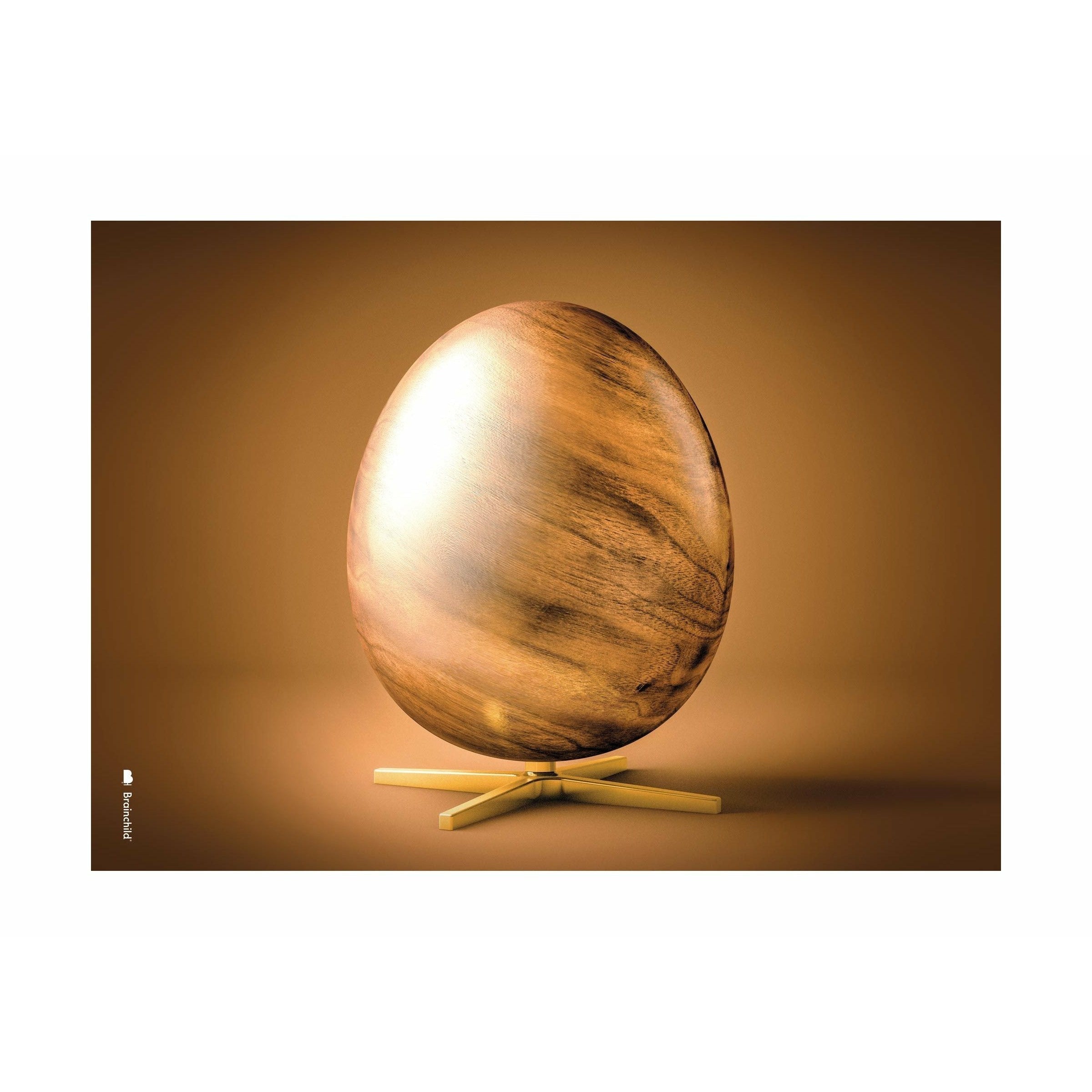 Brainchild Egg Figure Cross Format Poster ingen ram 50x70 cm, brun